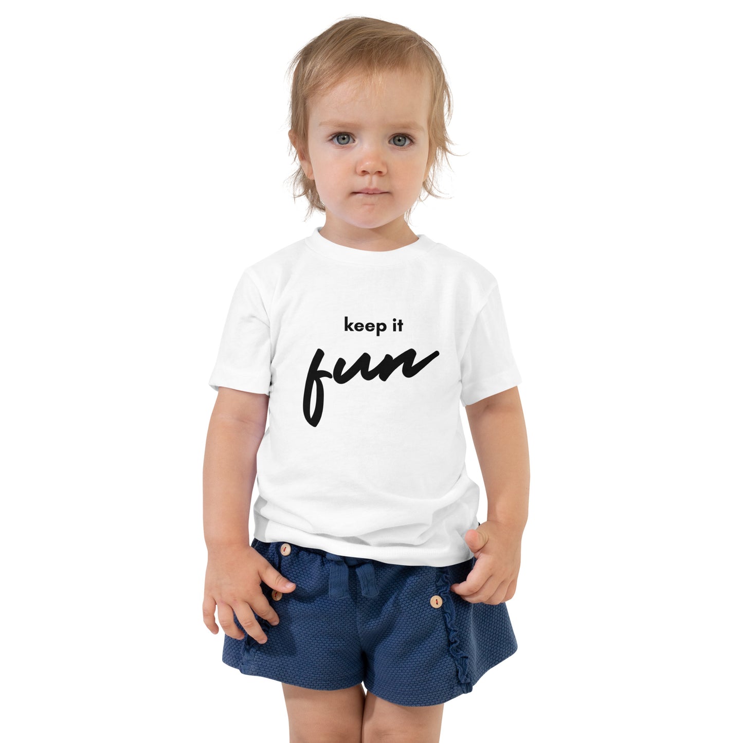 toddler t-shirt with 'Keep It Fun' text design