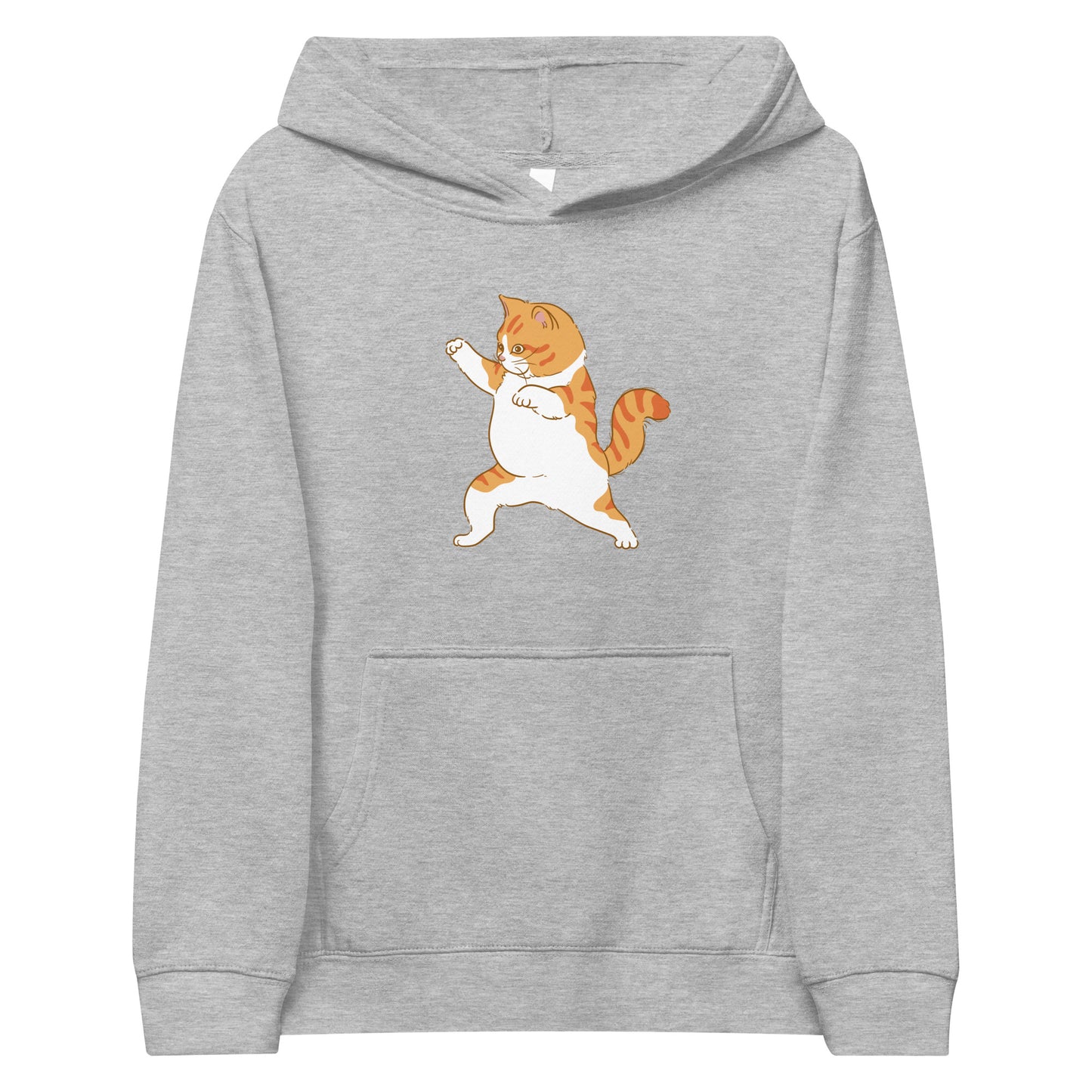 youth hoodie with ninja karate cat graphic design