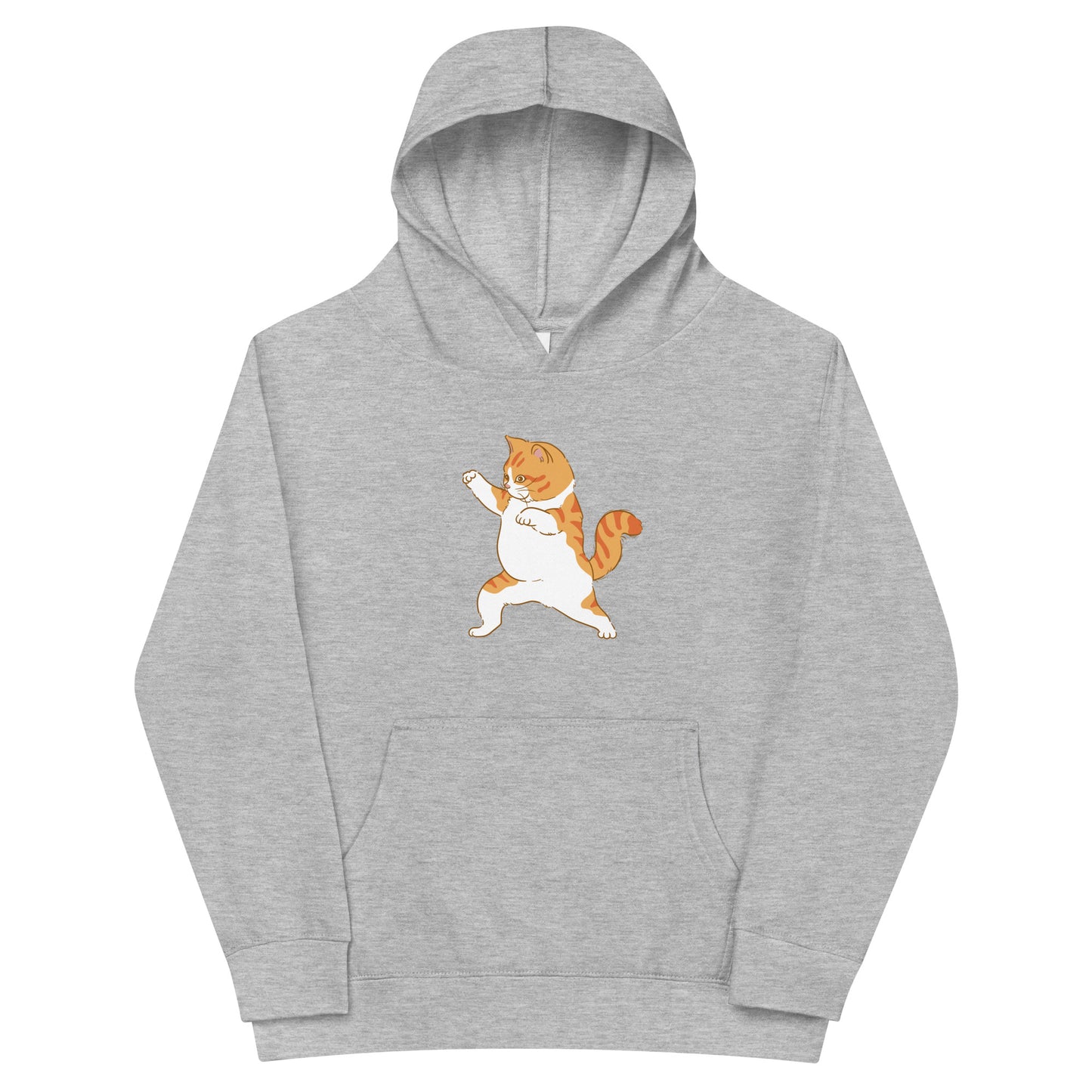 youth hoodie with ninja karate cat graphic design