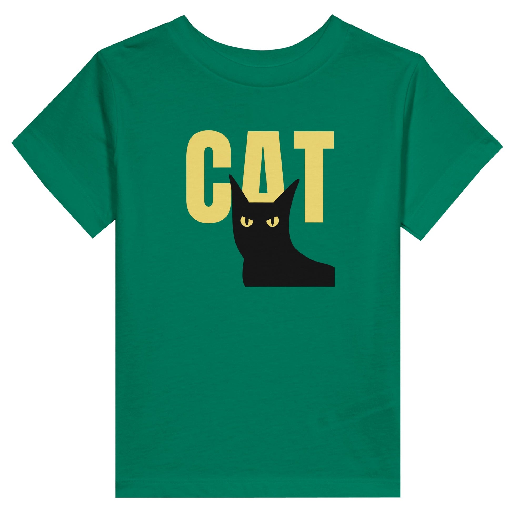 Cute CAT logo t-shirt for kids, children, toddlers in green