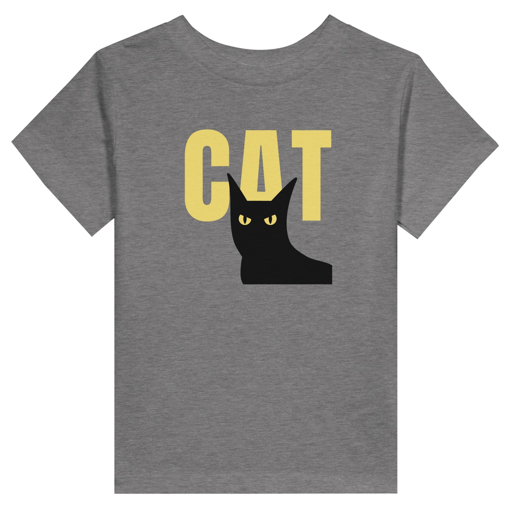 Cute CAT logo t-shirt for kids, children, toddlers in grey