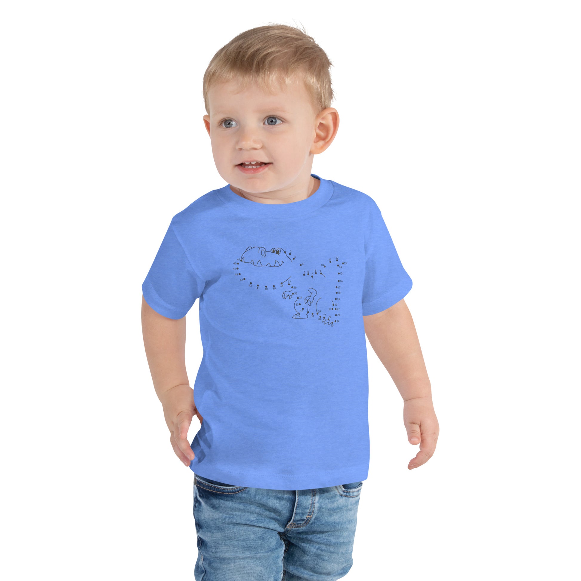 Custom kids pink dinosaur t-shirt with dino design