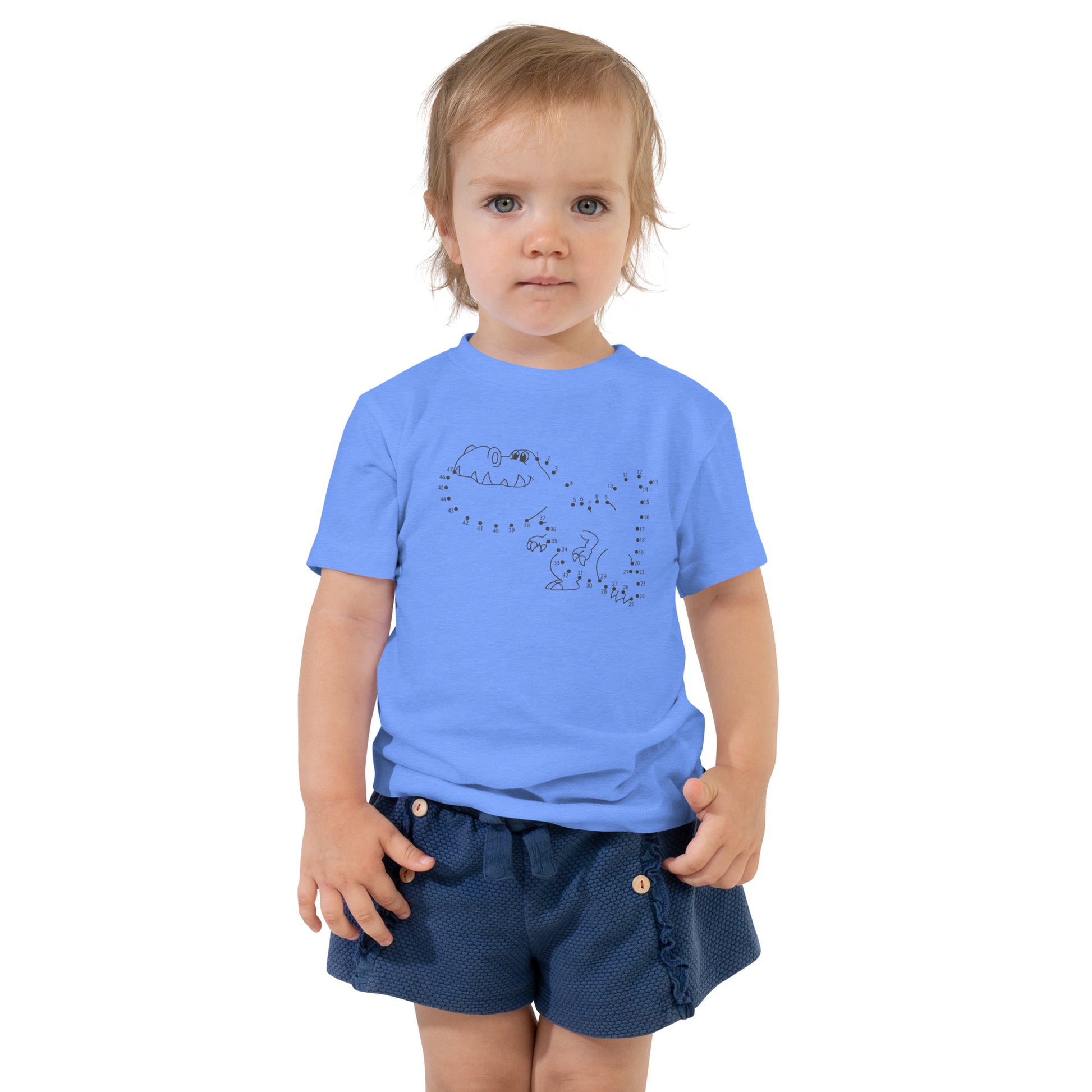 Custom kids pink dinosaur t-shirt with dino design
