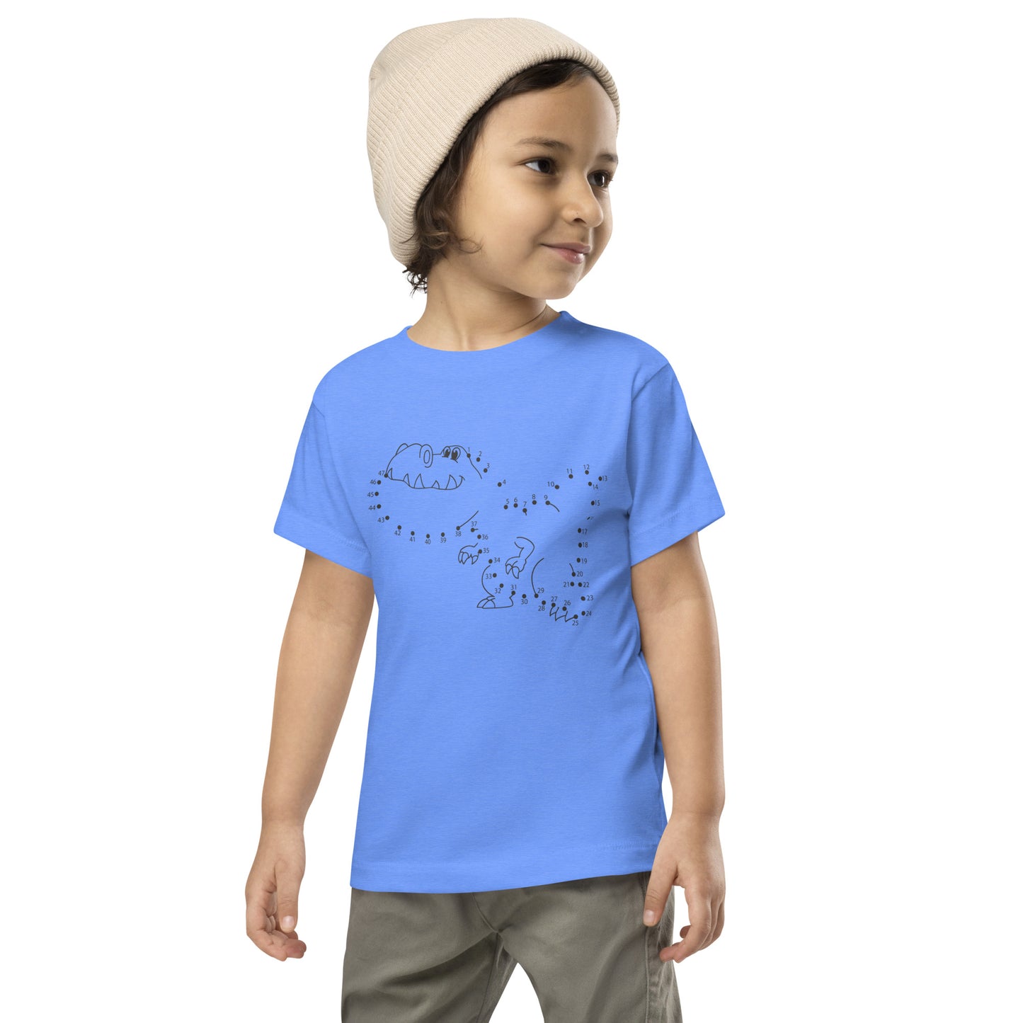 Custom kids pink dinosaur t-shirt with dino design