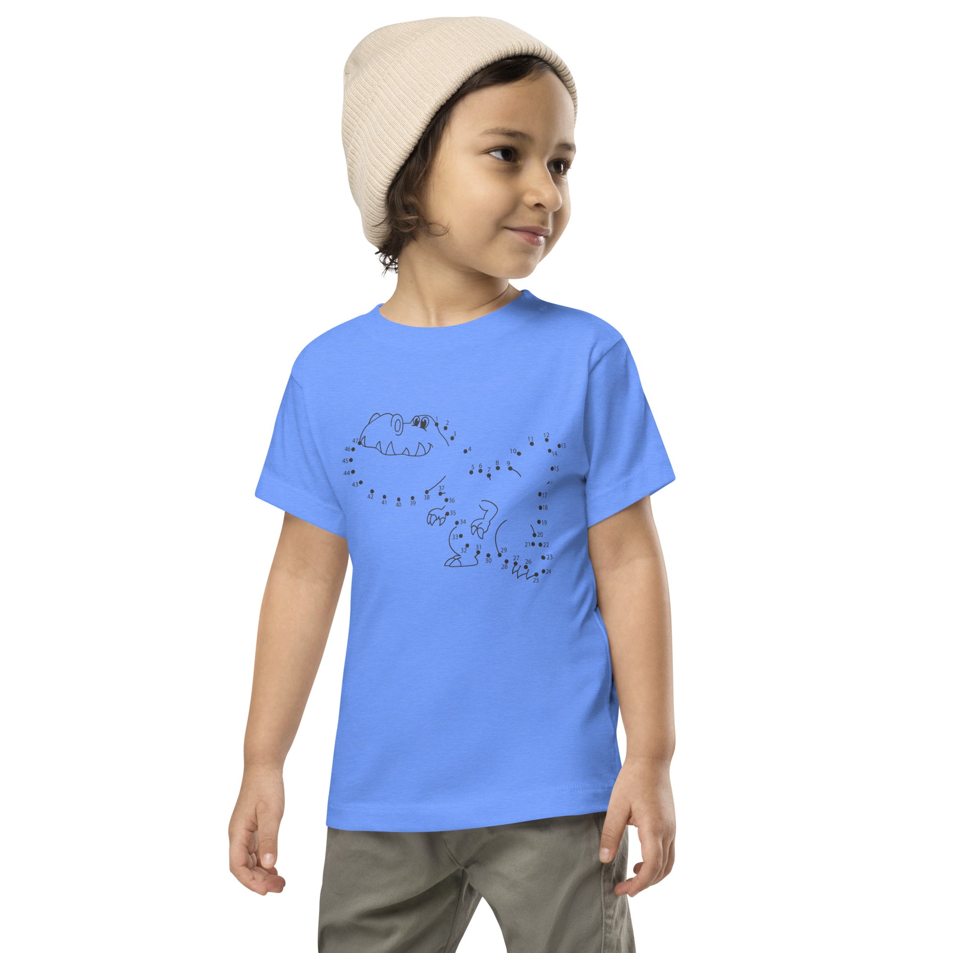 Custom kids pink dinosaur t-shirt with dino design