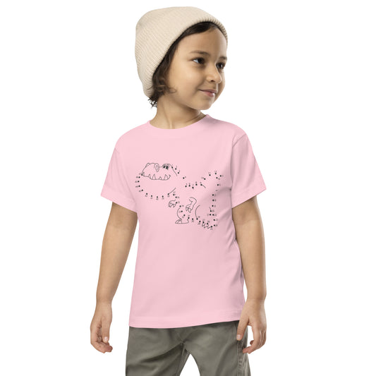Custom kids pink dinosaur t-shirt with dino design