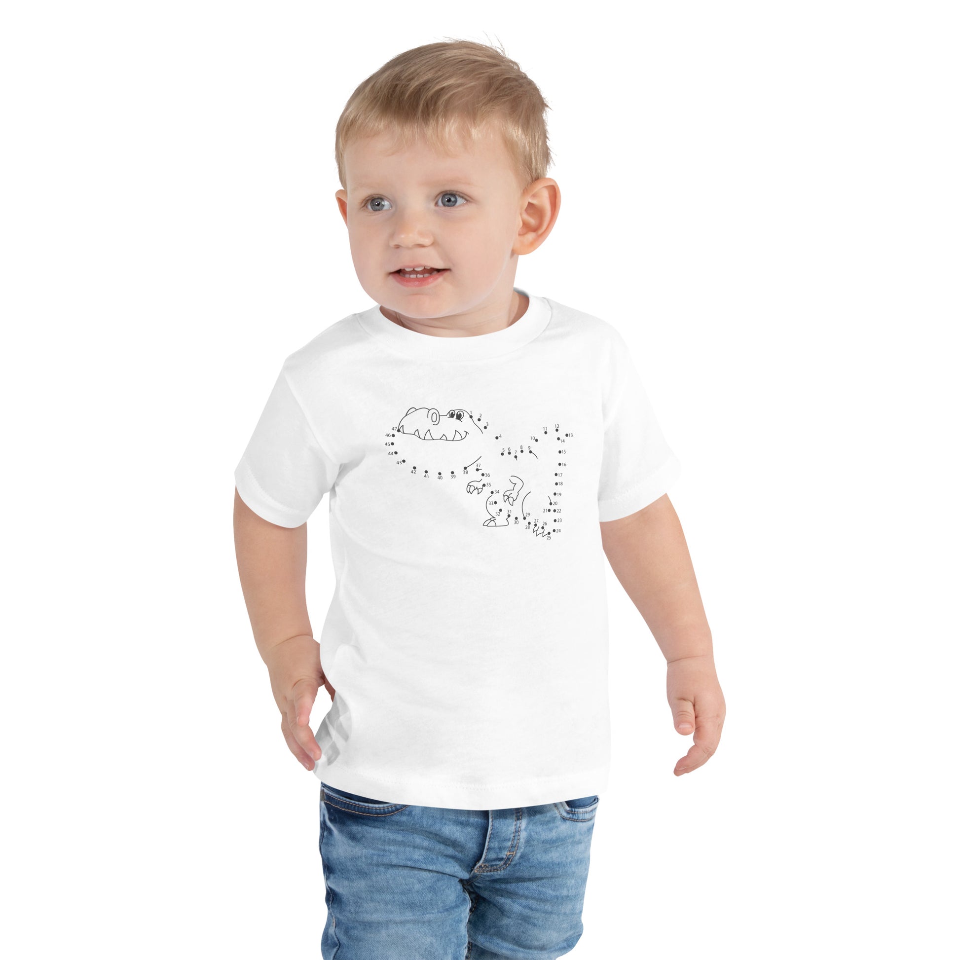 Custom kids pink dinosaur t-shirt with dino design