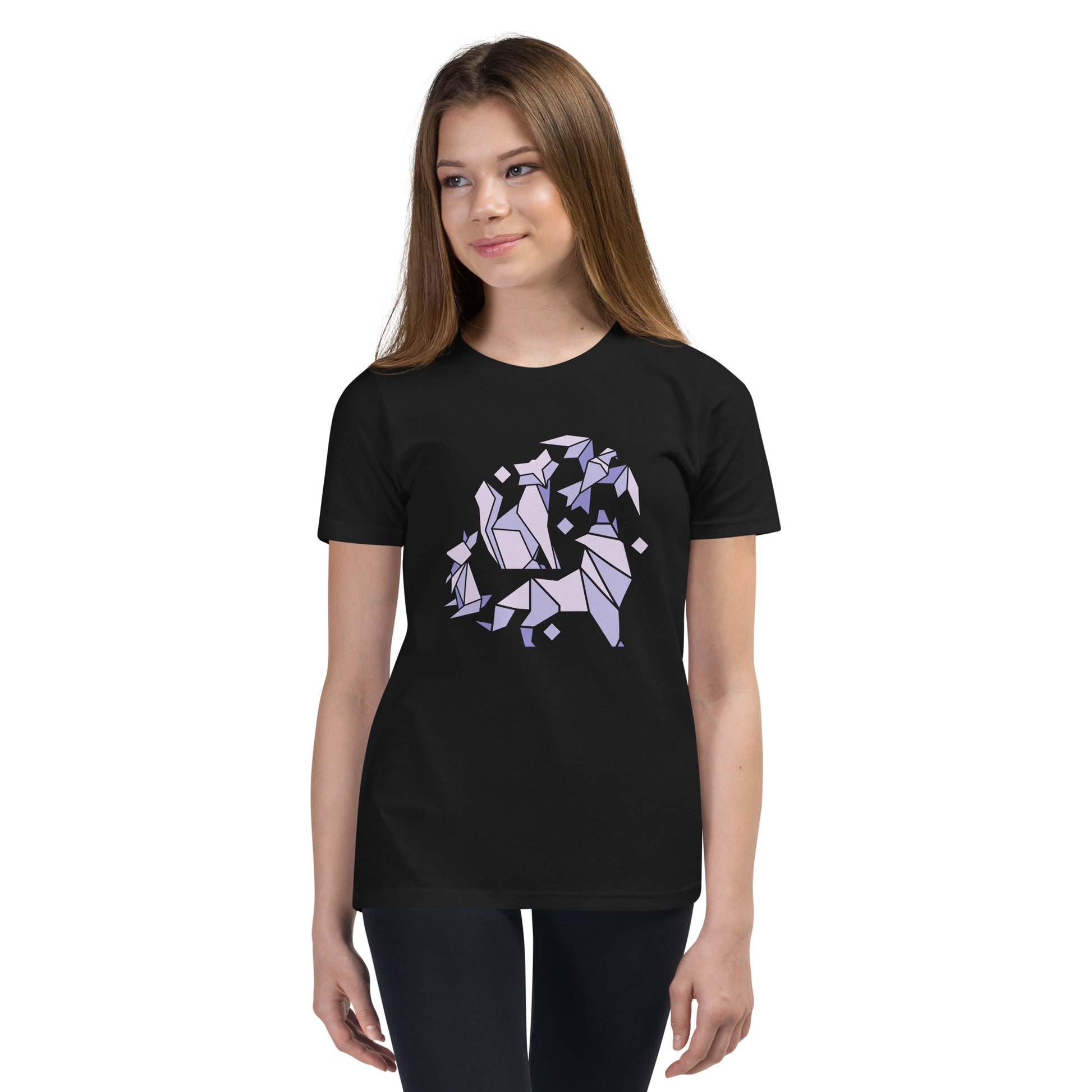 Animal Origami Kids T-Shirt with geometric design in soft cotton for youth and kids