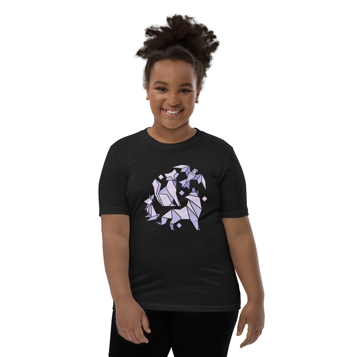 Animal Origami Kids T-Shirt with geometric design in soft cotton for youth and kids