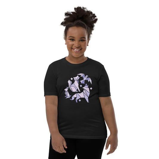 Animal Origami Kids T-Shirt with geometric design in soft cotton for youth and kids