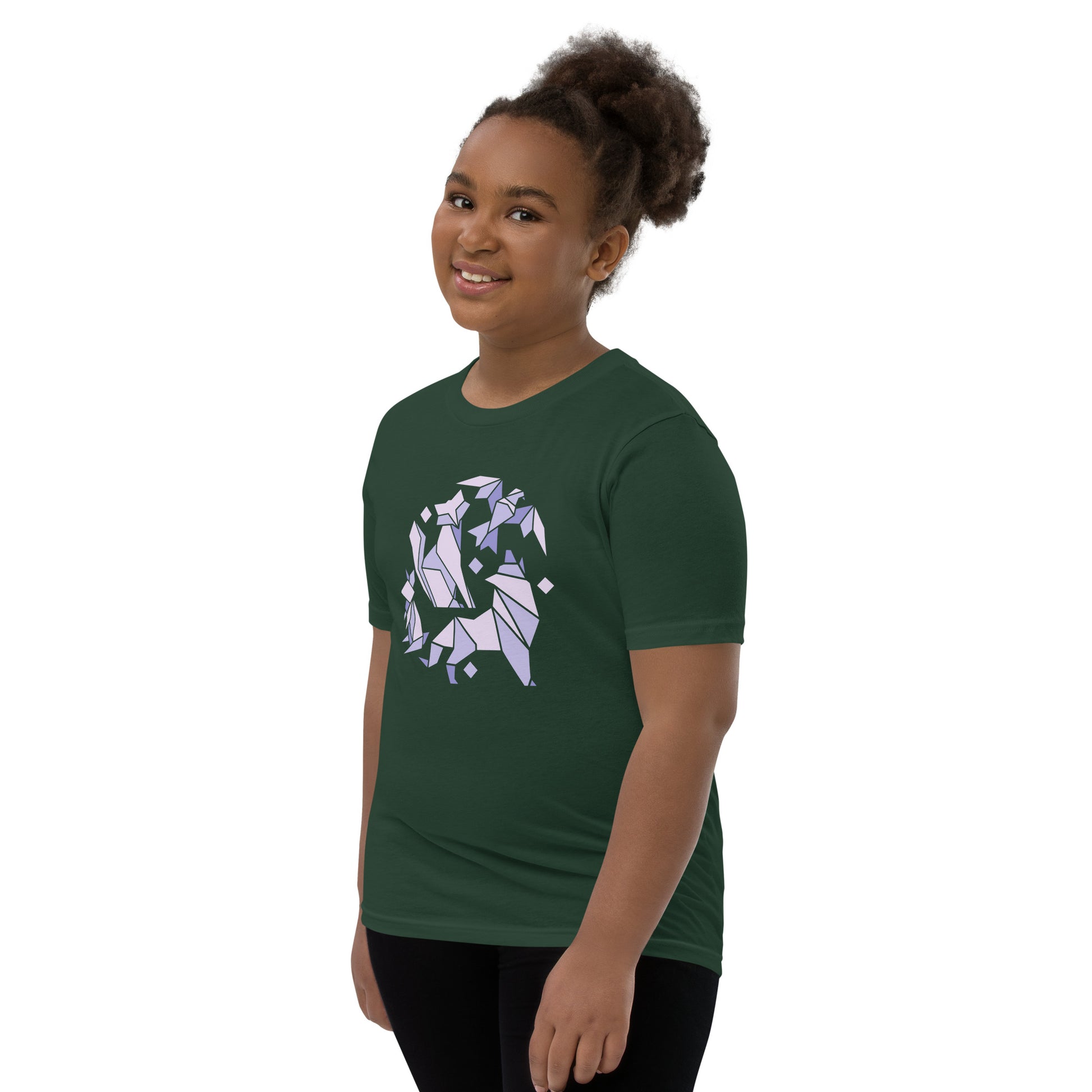 Animal Origami Kids T-Shirt with geometric design in soft cotton for youth and kids