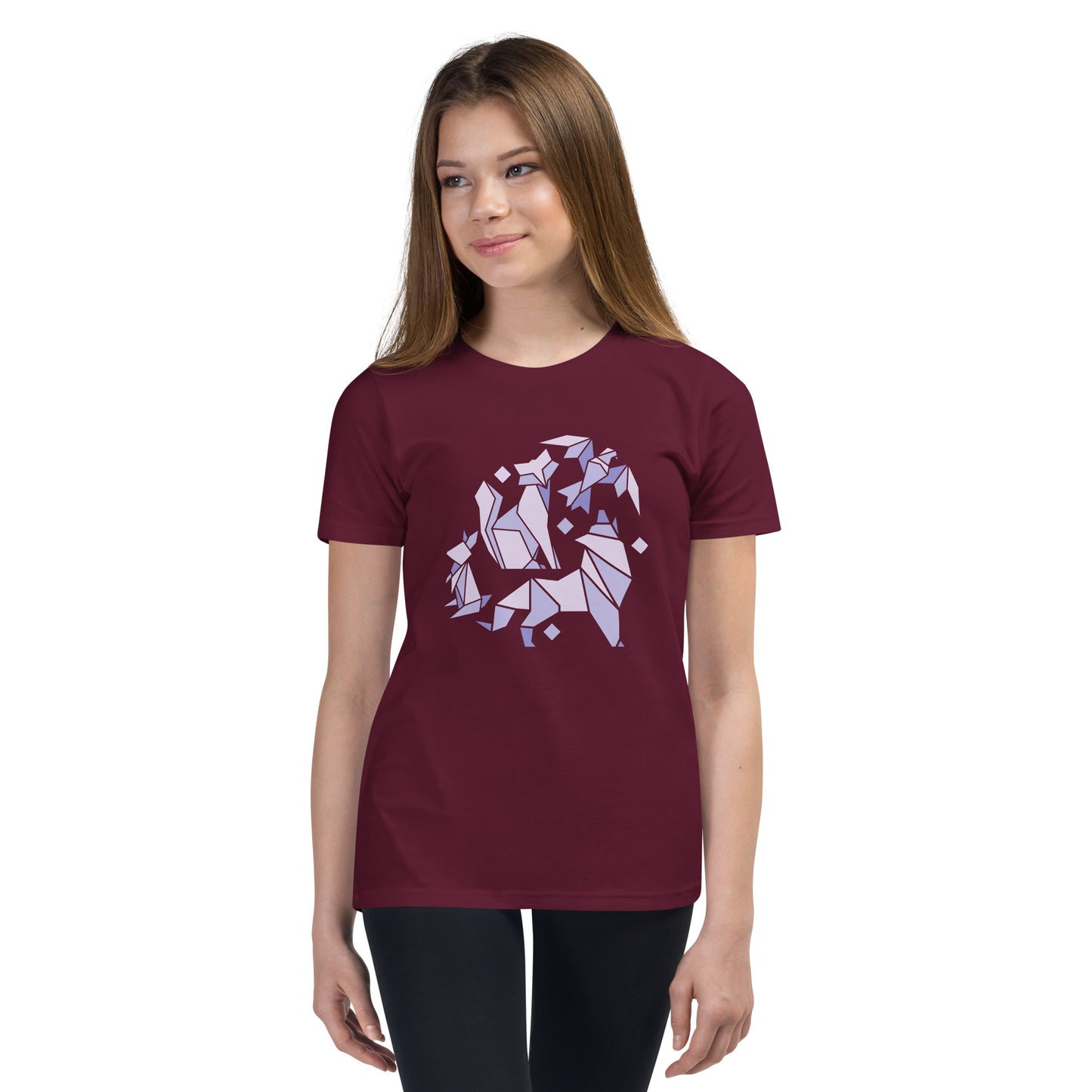 Animal Origami Kids T-Shirt with geometric design in soft cotton for youth and kids