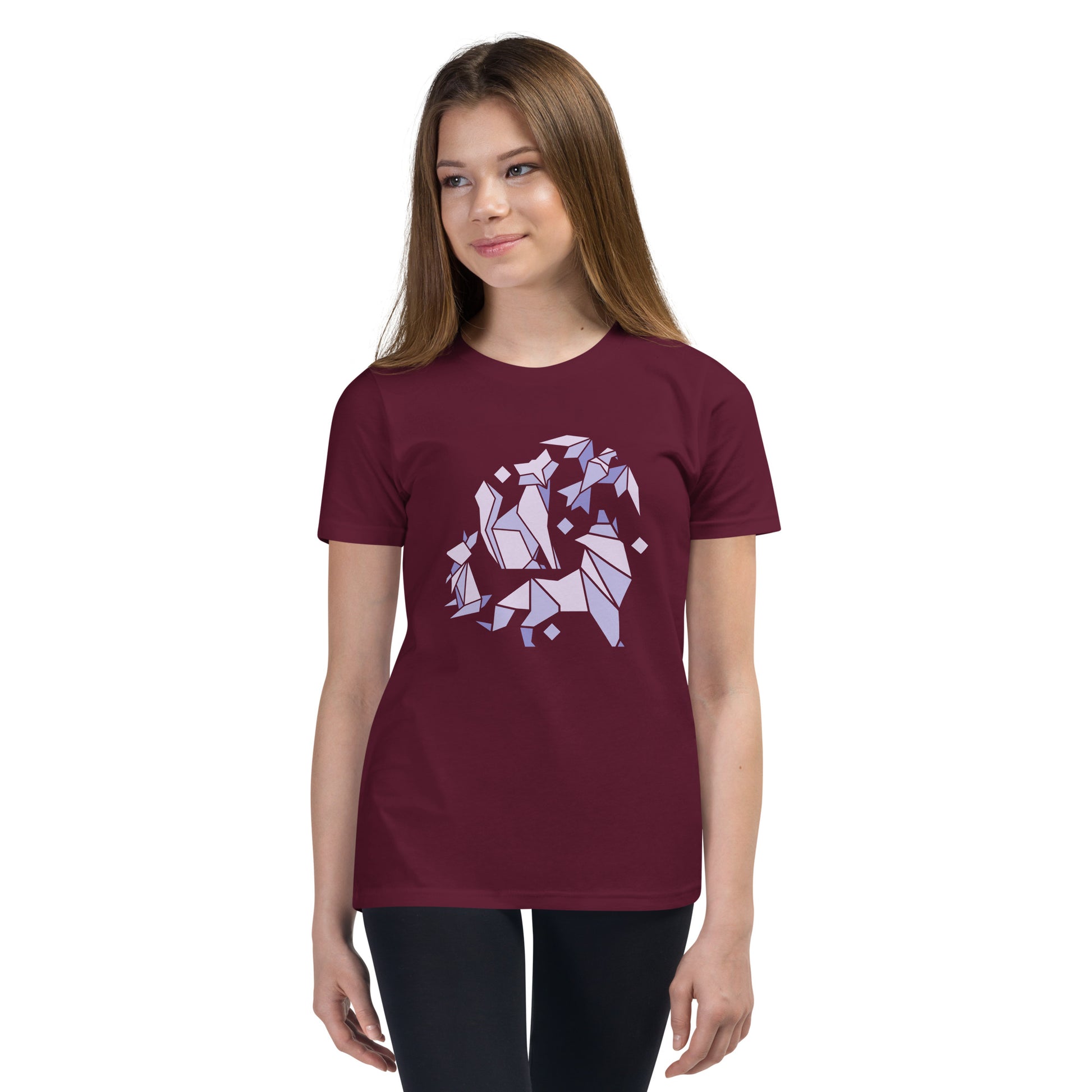 Animal Origami Kids T-Shirt with geometric design in soft cotton for youth and kids