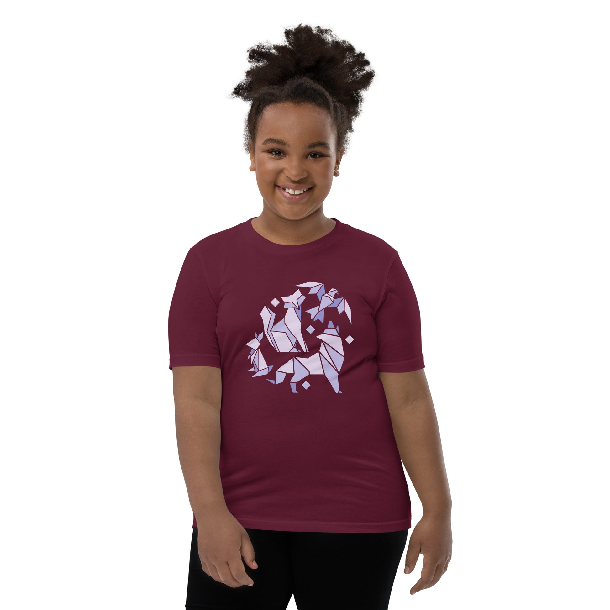 Animal Origami Kids T-Shirt with geometric design in soft cotton for youth and kids