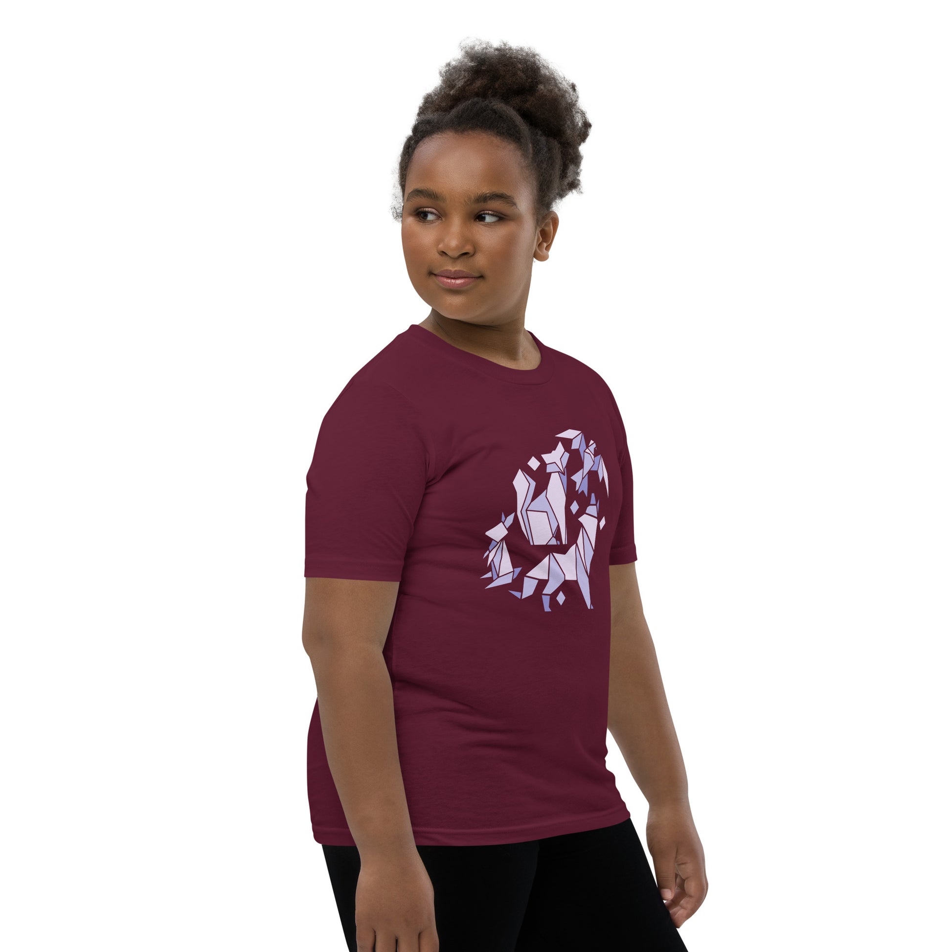 Animal Origami Kids T-Shirt with geometric design in soft cotton for youth and kids