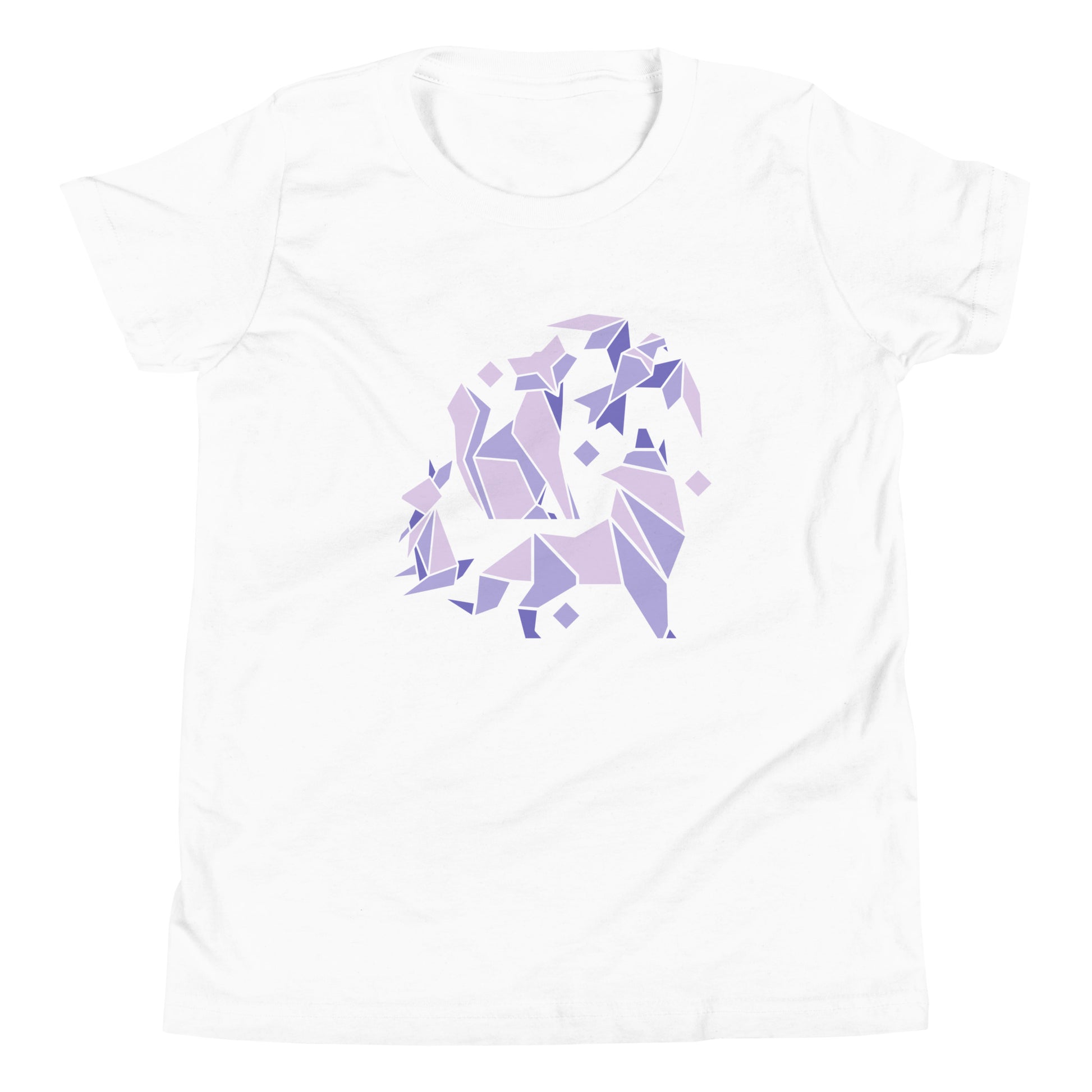 Animal Origami Kids T-Shirt with geometric design in soft cotton for youth and kids