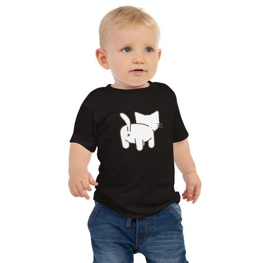 baby t-shirt with funny cat butt graphic design