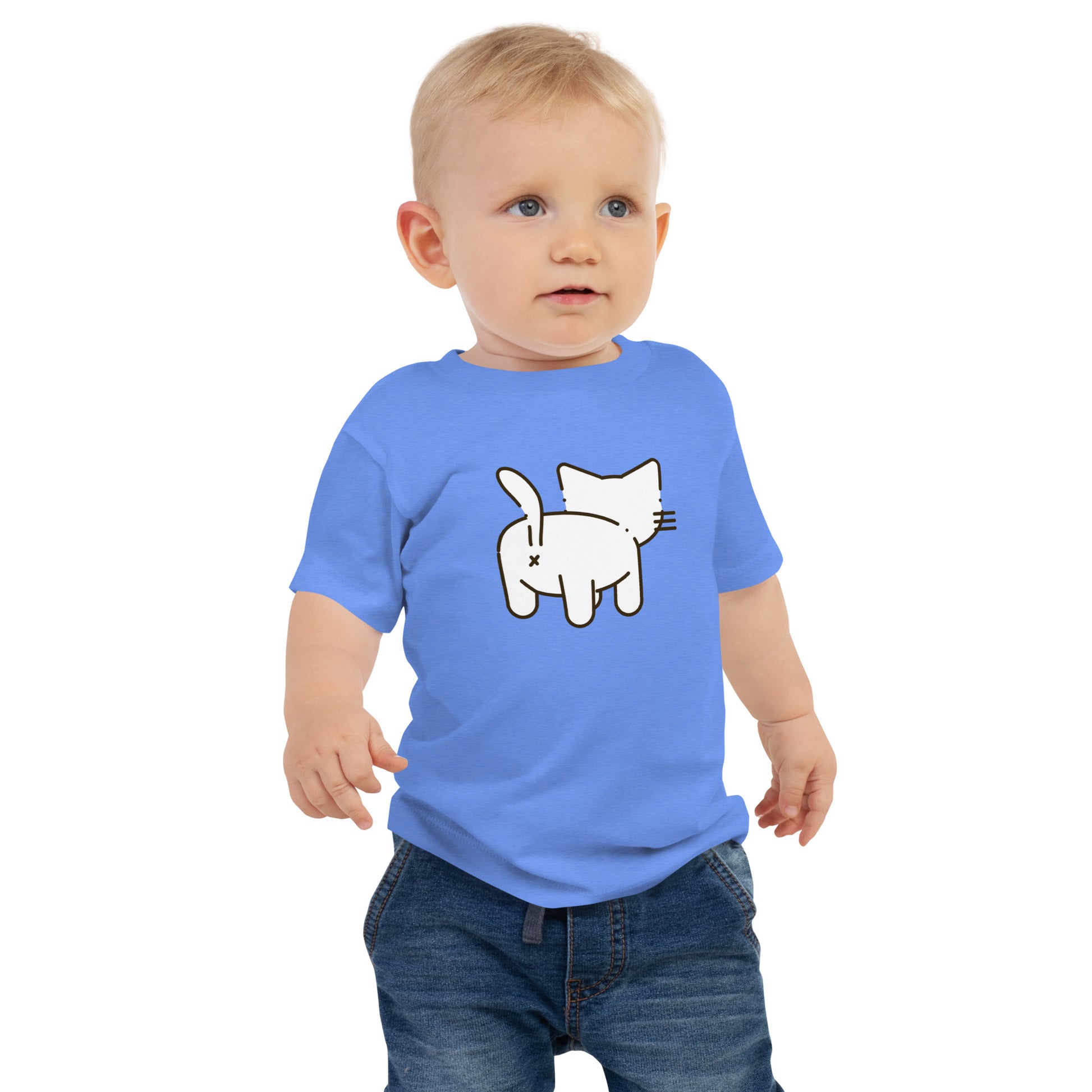 baby t-shirt with funny cat butt graphic design