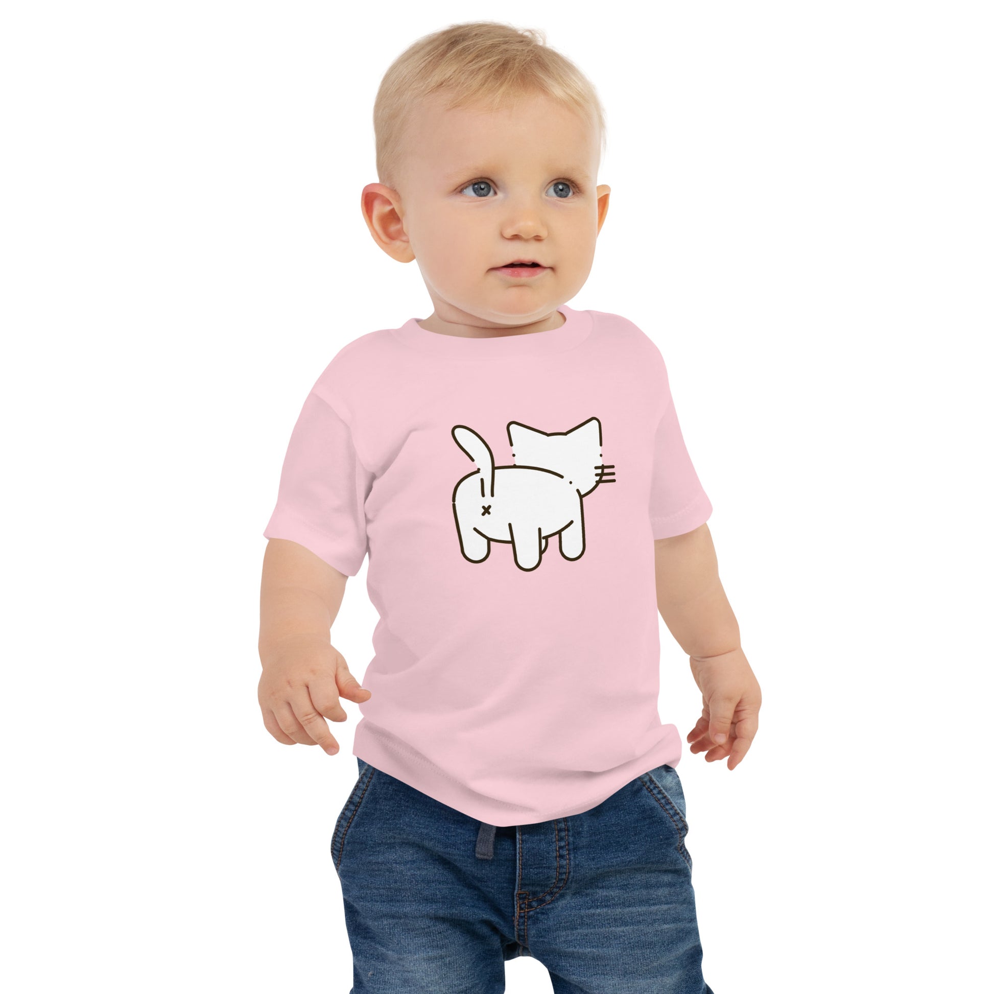 baby t-shirt with funny cat butt graphic design