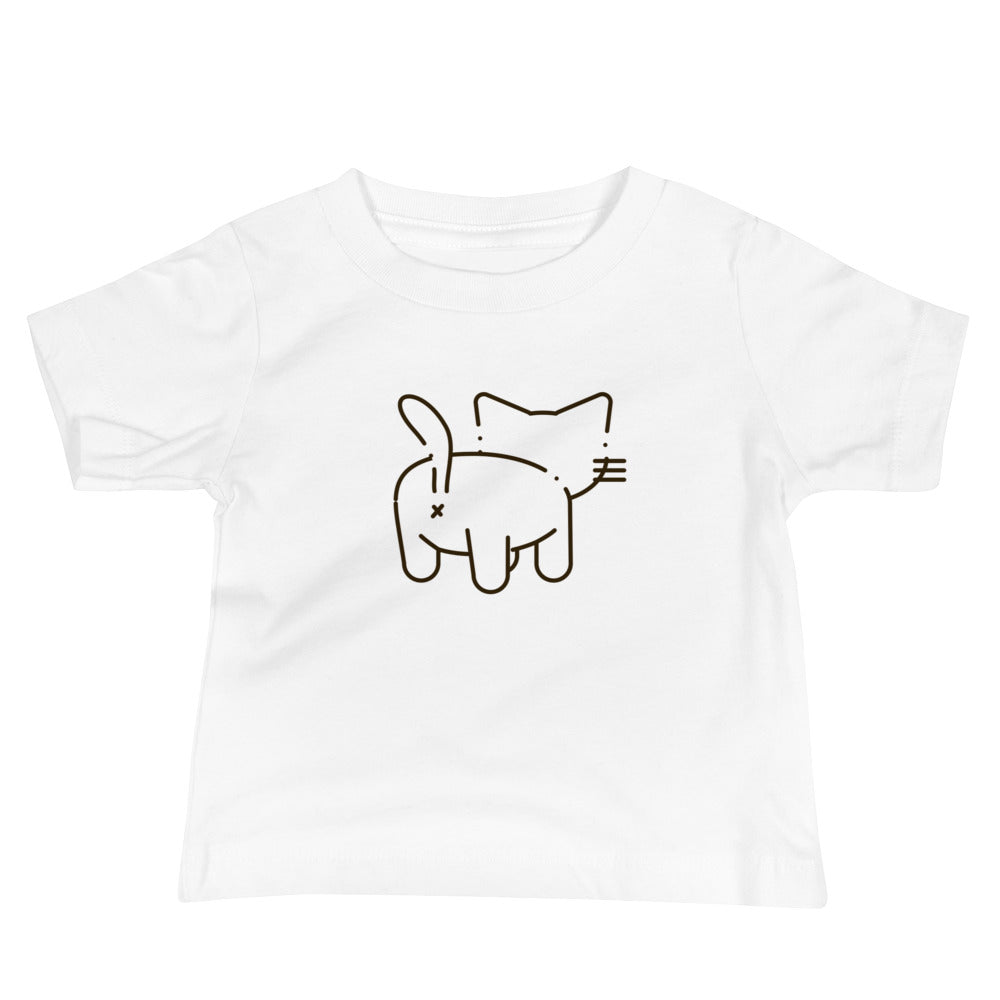 baby t-shirt with funny cat butt graphic design