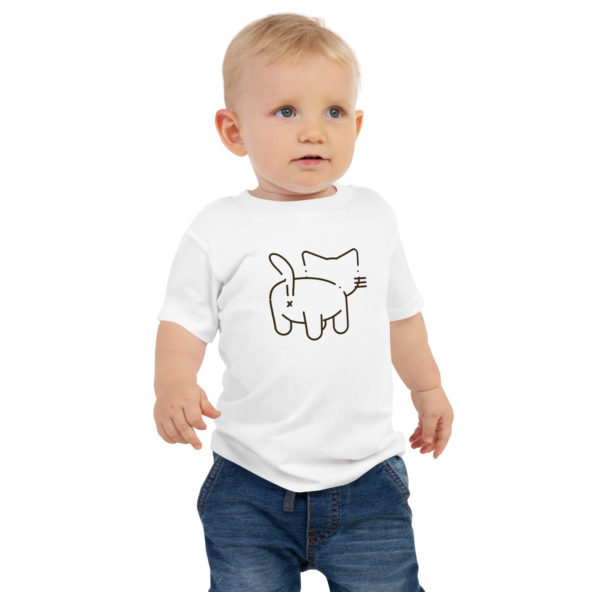 baby t-shirt with funny cat butt graphic design