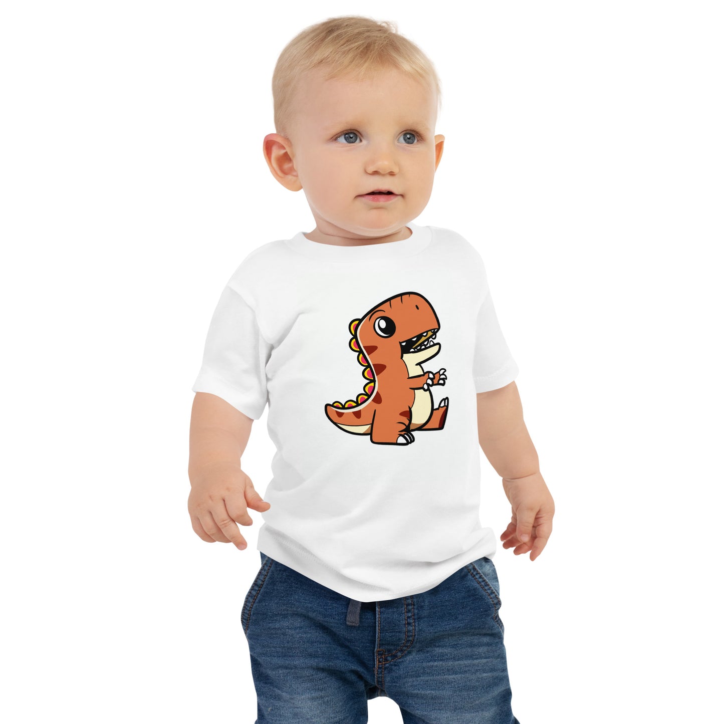 baby t-shirt with adorable dinosaur graphic design