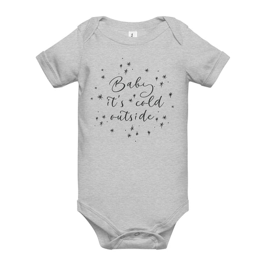 Baby It's Cold Outside Onesie | Cozy Winter Design with Snowflake Stars