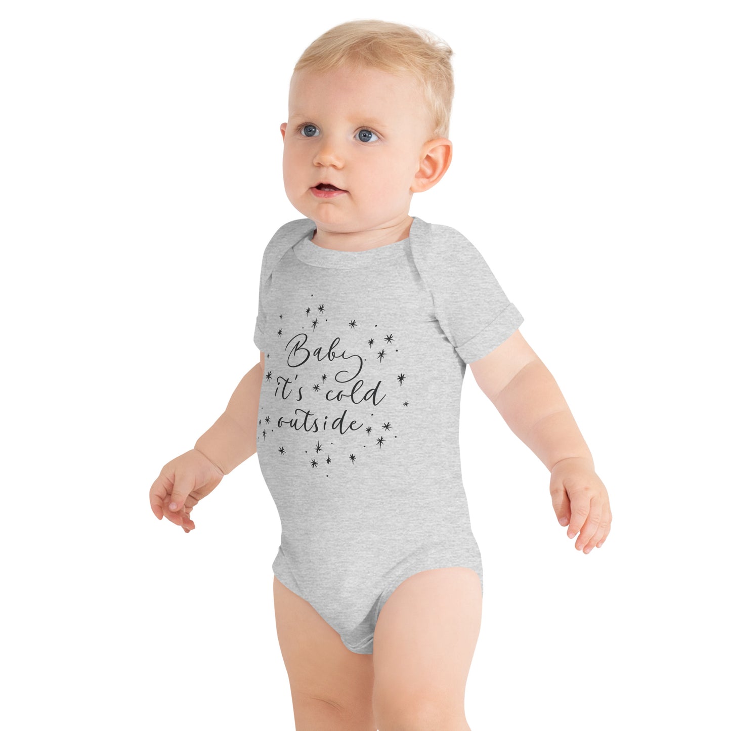 Baby It's Cold Outside Onesie | Cozy Winter Design with Snowflake Stars