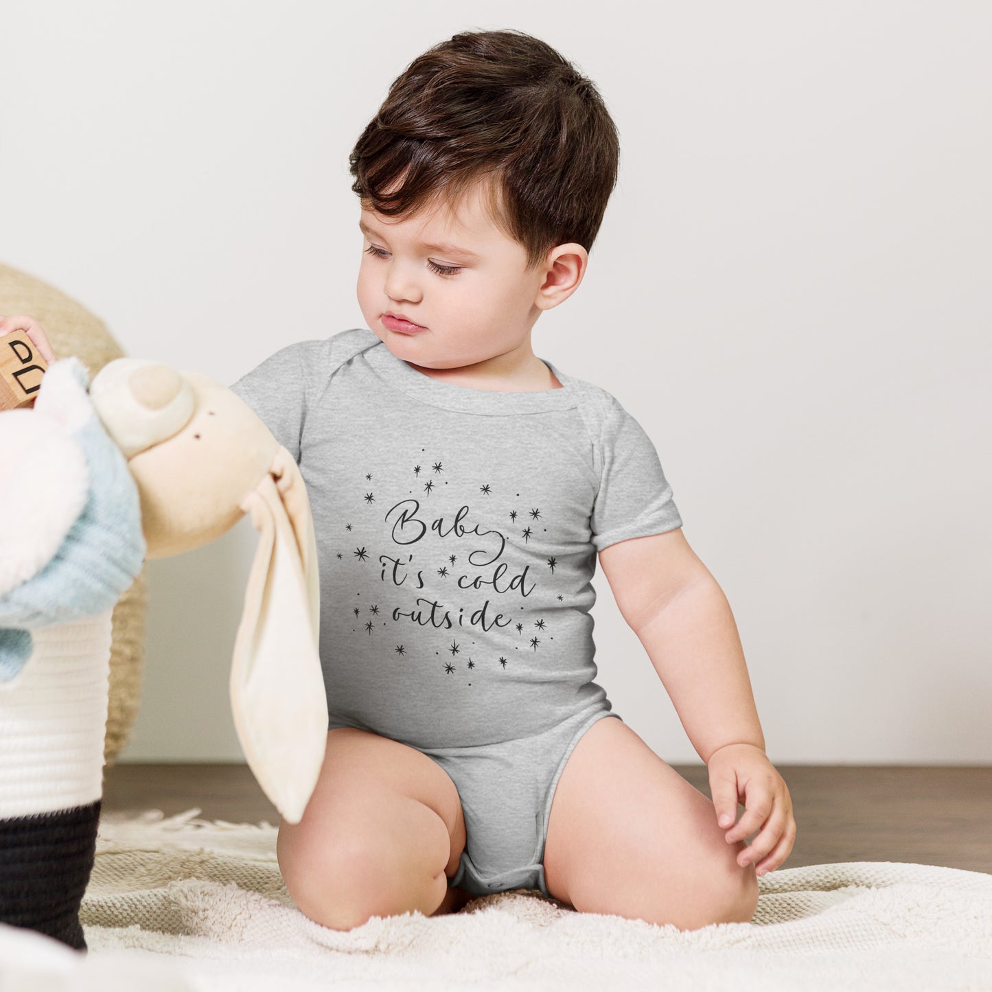 Baby It's Cold Outside Onesie | Cozy Winter Design with Snowflake Stars
