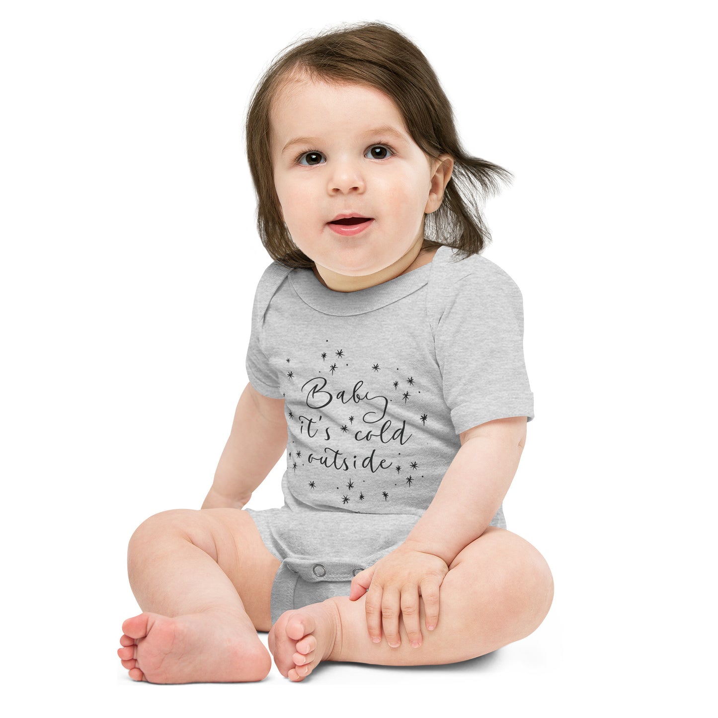 Baby It's Cold Outside Onesie | Cozy Winter Design with Snowflake Stars