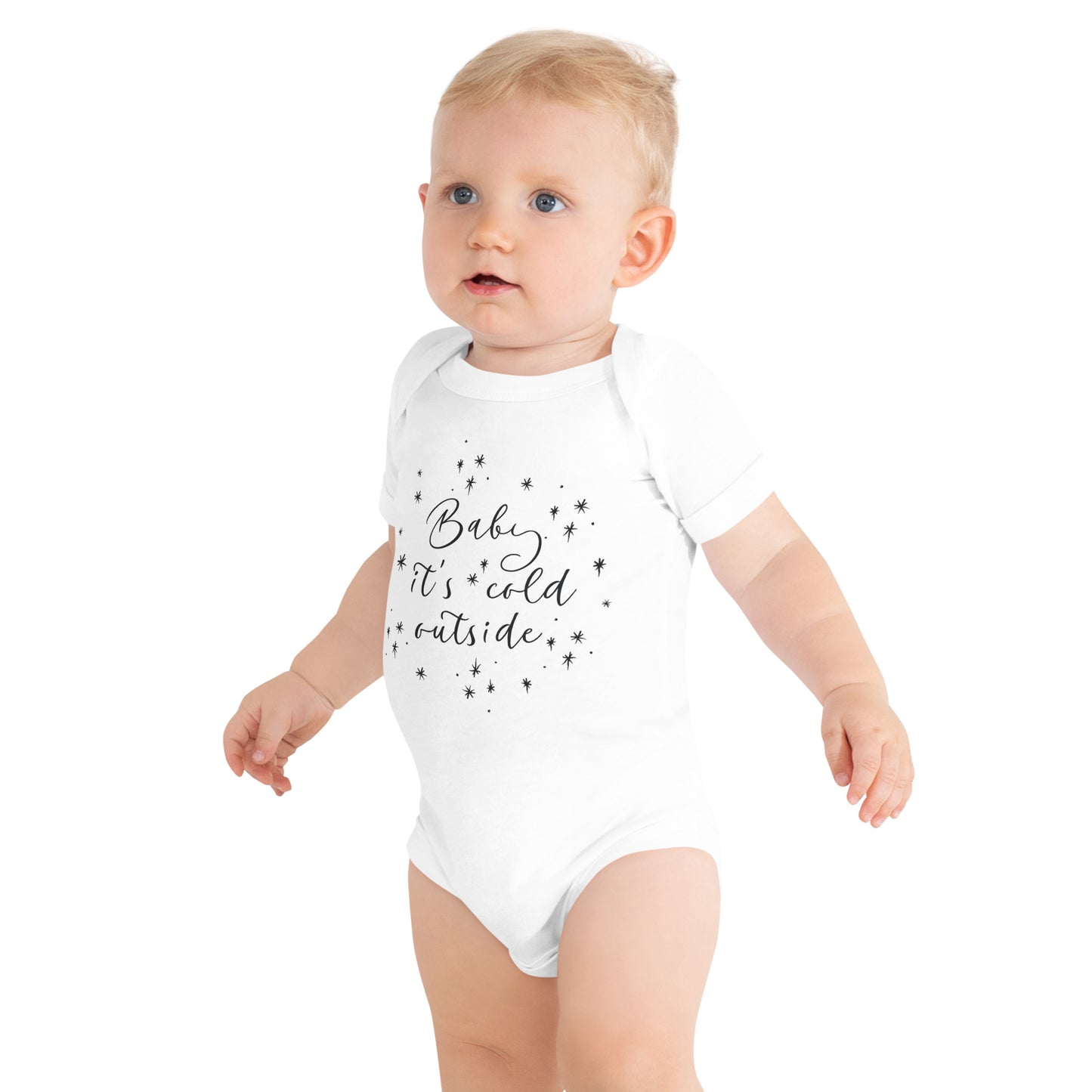 Baby It's Cold Outside Onesie | Cozy Winter Design with Snowflake Stars
