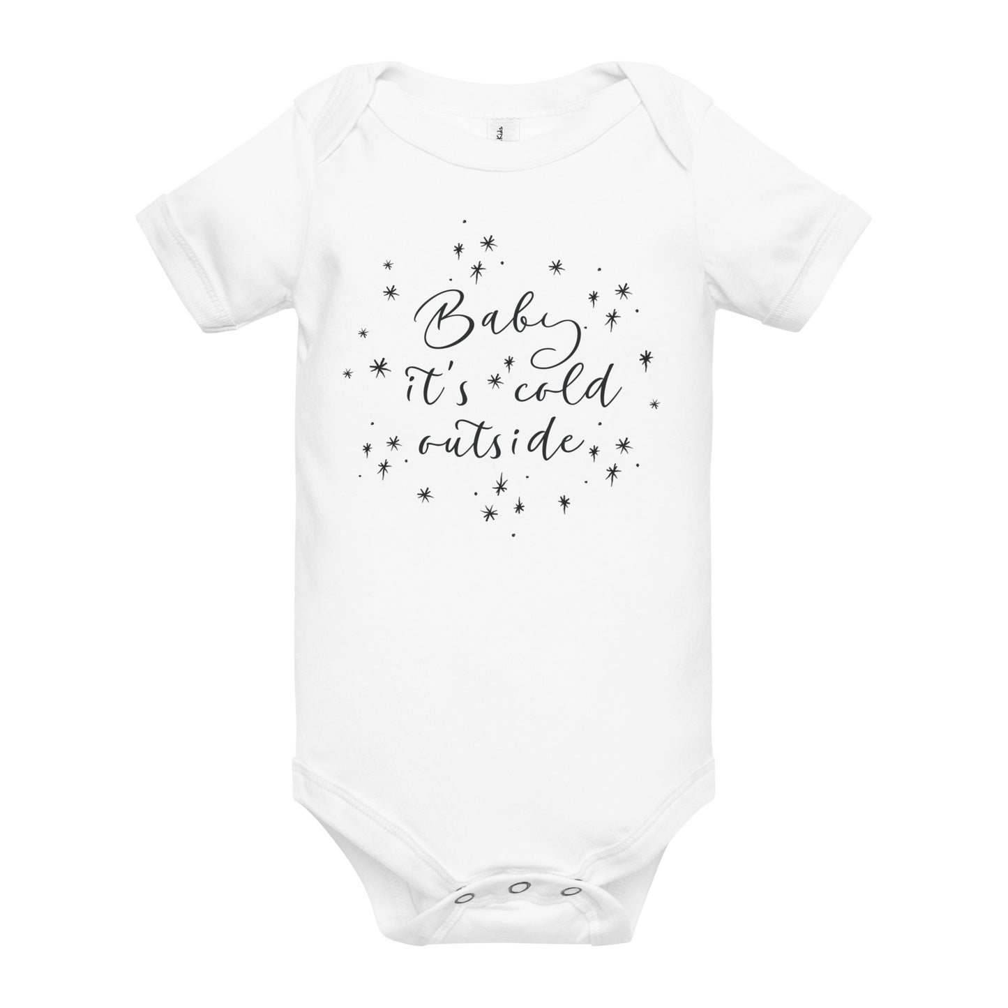 Baby It's Cold Outside Onesie | Cozy Winter Design with Snowflake Stars