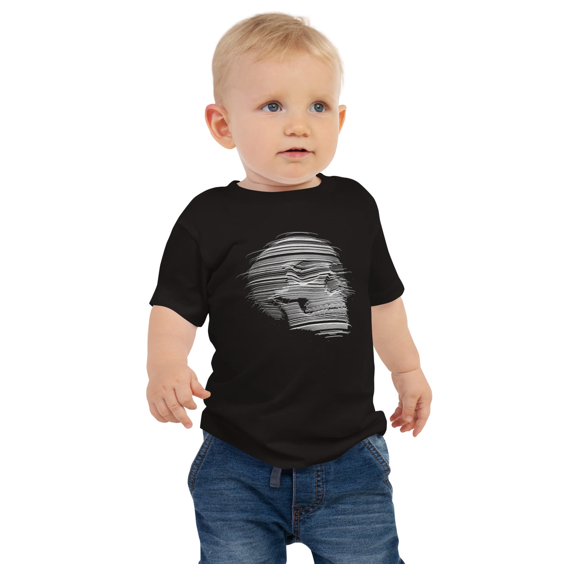 baby t-shirt with skull artwork design