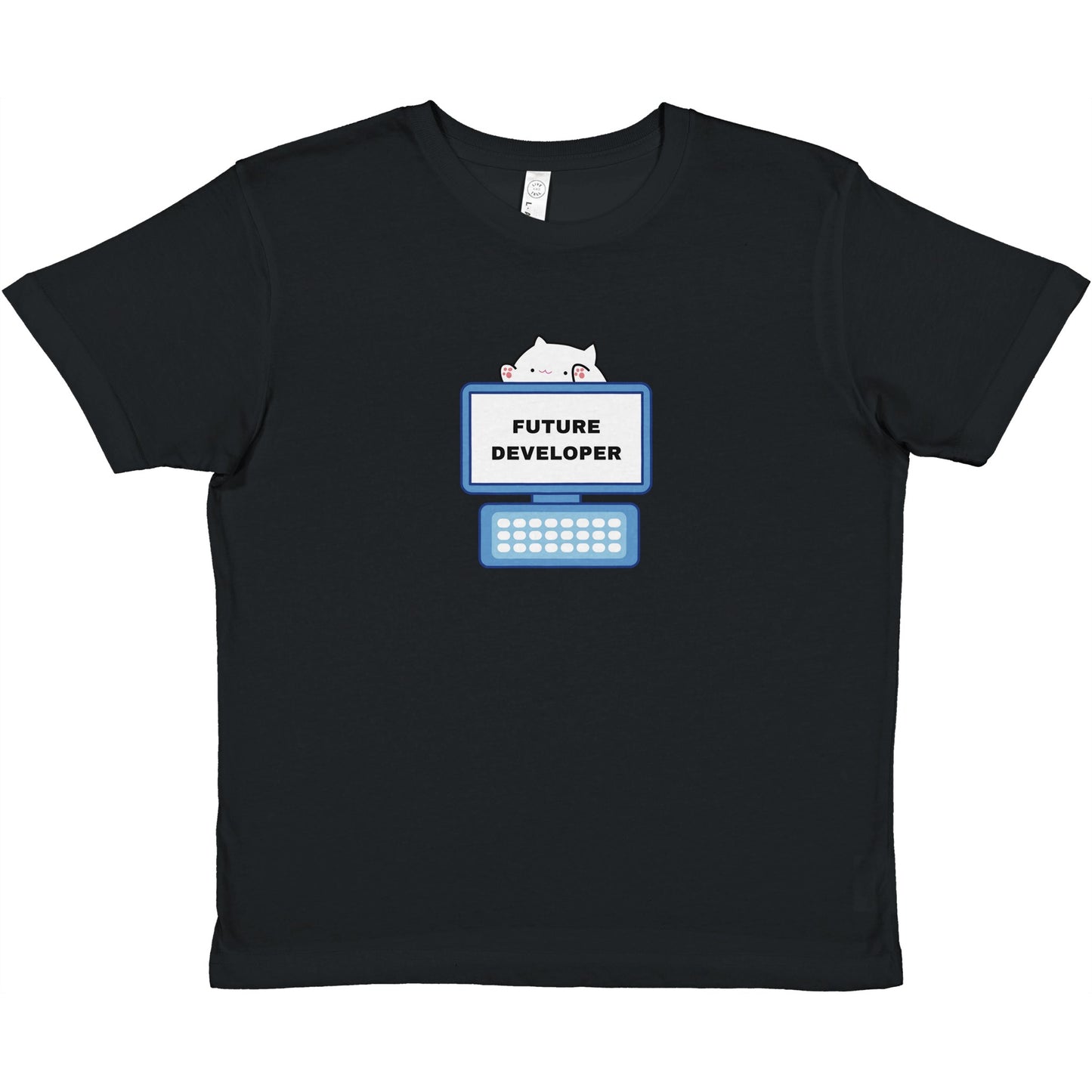 Future Coder Kids T-Shirt - Black Soft cotton crew neck tee for young engineers and tech enthusiasts

