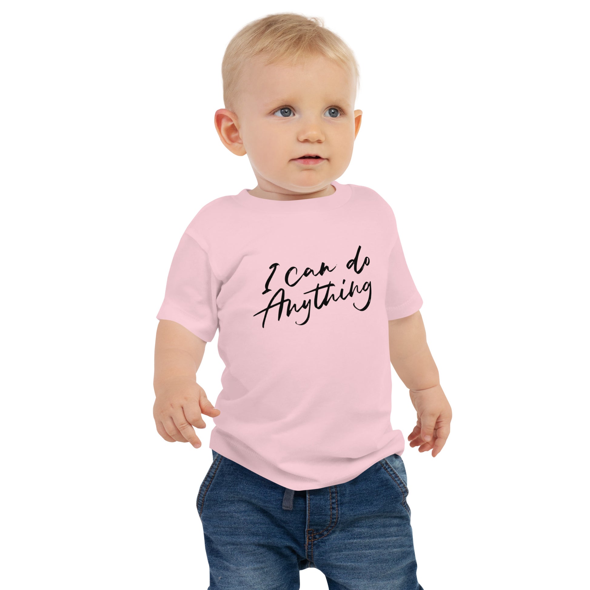 I Can Do Anything Baby T-Shirt - Soft cotton graphic tee for infants with empowering message