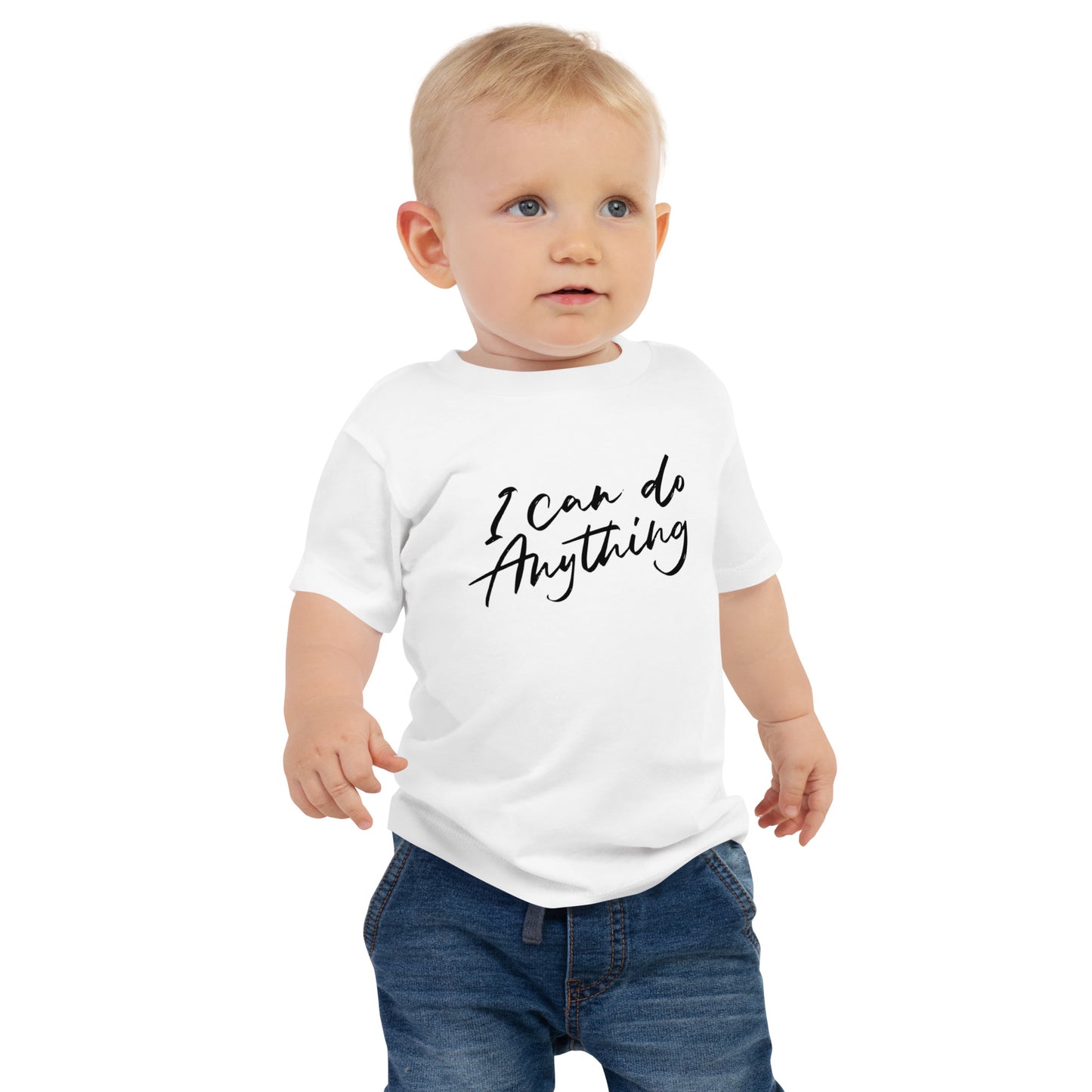 I Can Do Anything Baby T-Shirt - Soft cotton graphic tee for infants with empowering message