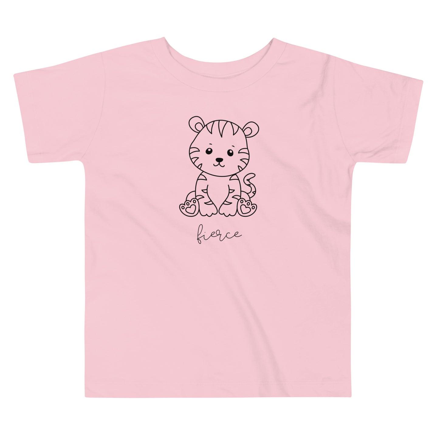 toddler t-shirt with cute tiger graphic and 'fierce' text design