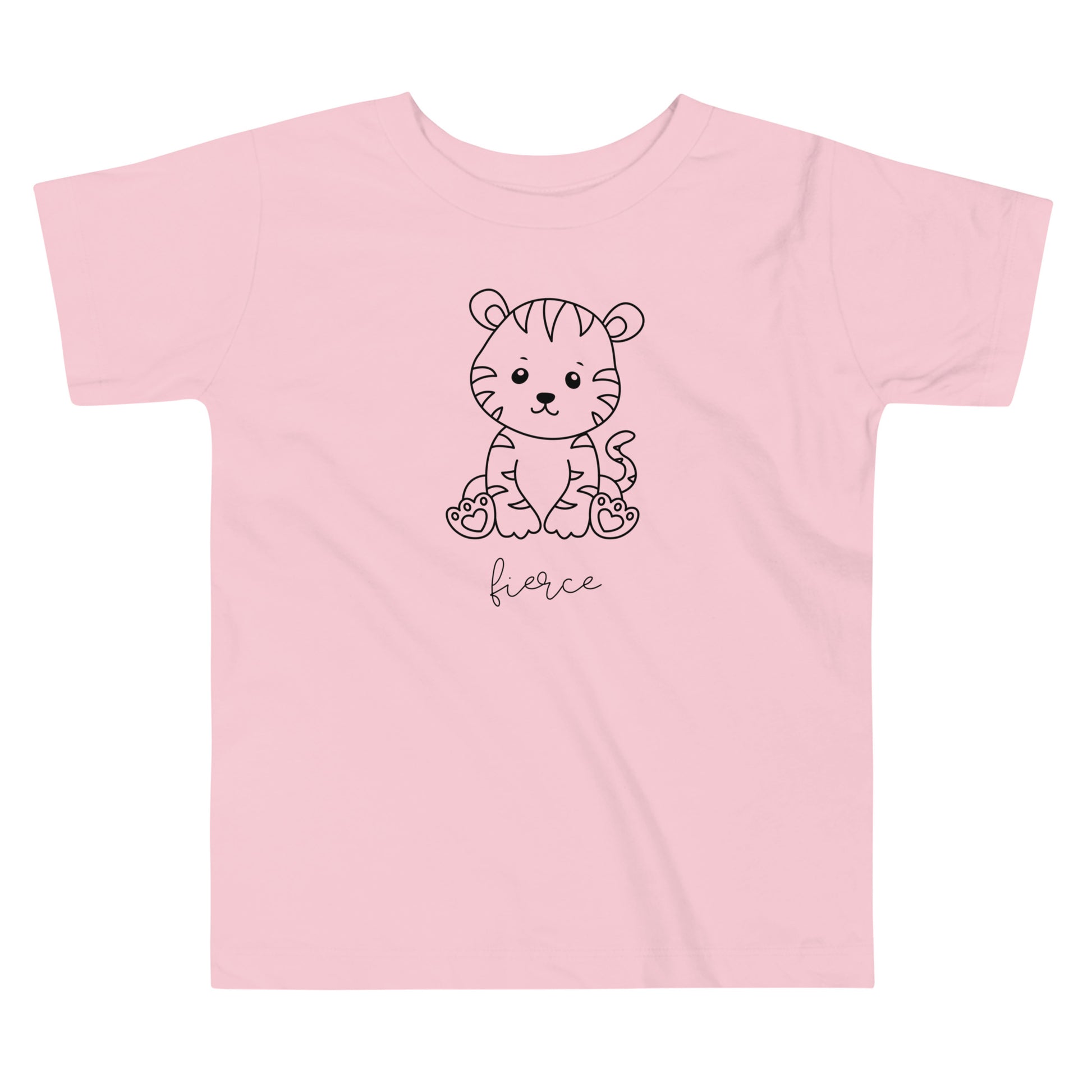 toddler t-shirt with cute tiger graphic and 'fierce' text design