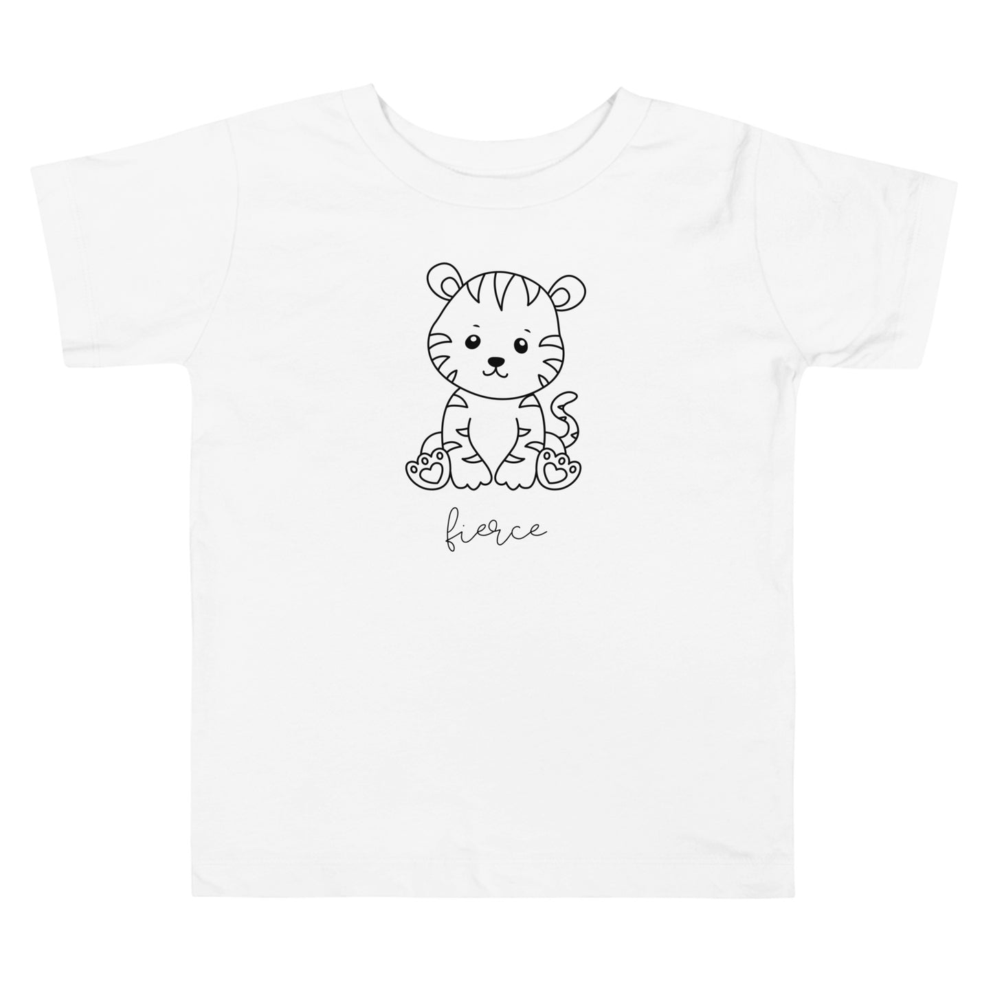 toddler t-shirt with cute tiger graphic and 'fierce' text design
