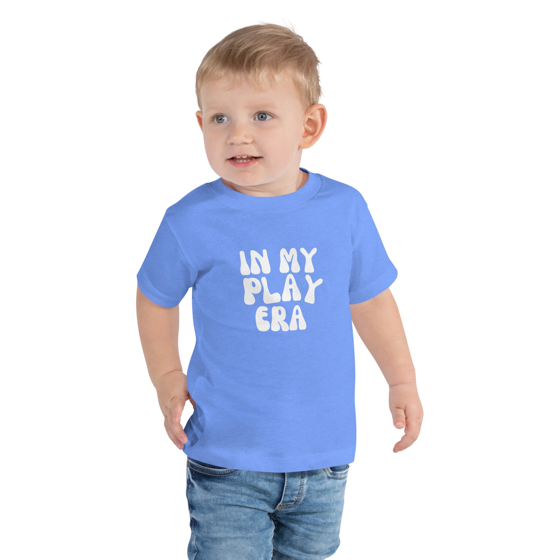 Kids In My Play Era T-Shirt - Fun graphic tee for toddlers and kids, soft cotton, playful design in blue