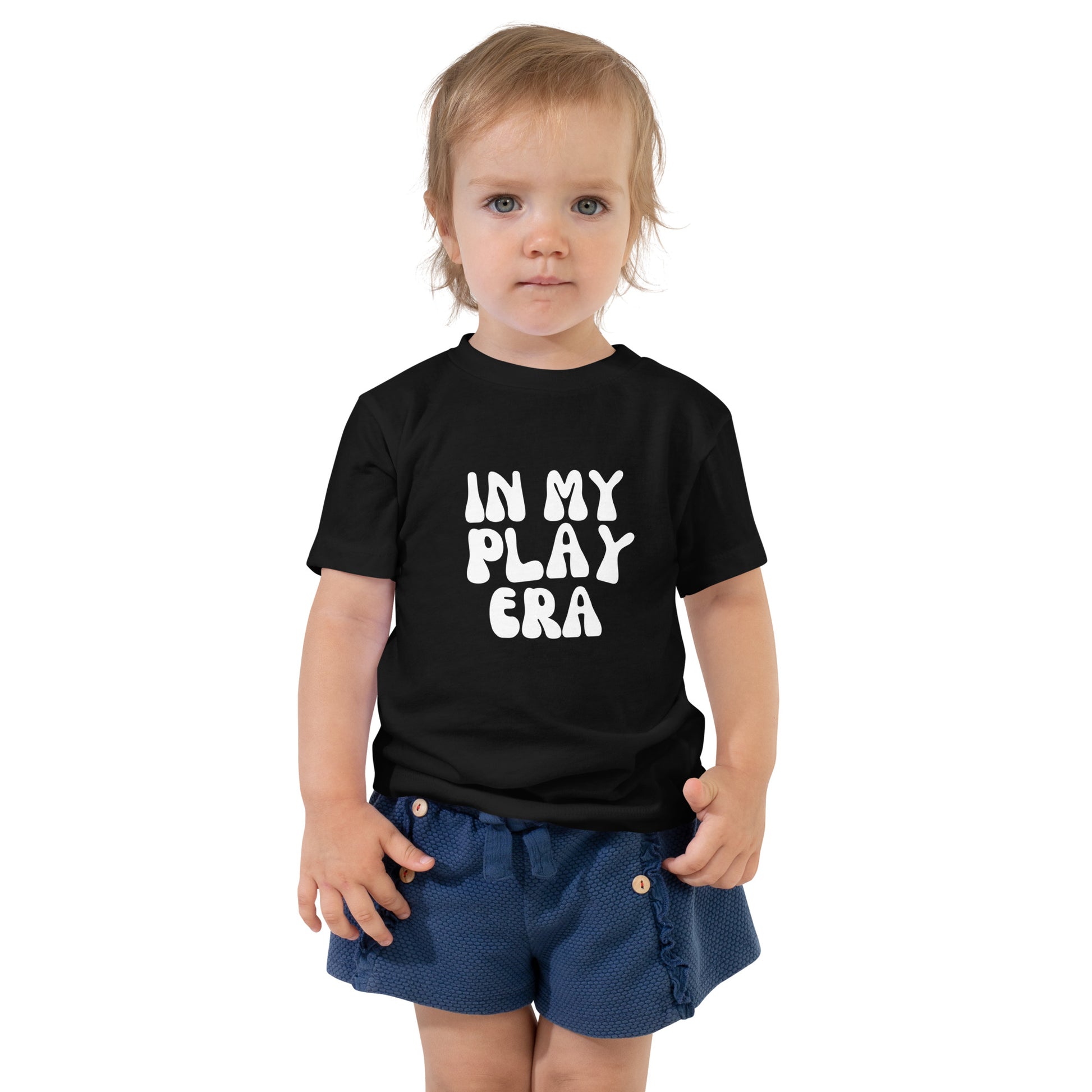 Kids In My Play Era T-Shirt - Fun graphic tee for toddlers and kids, soft cotton, playful design in black