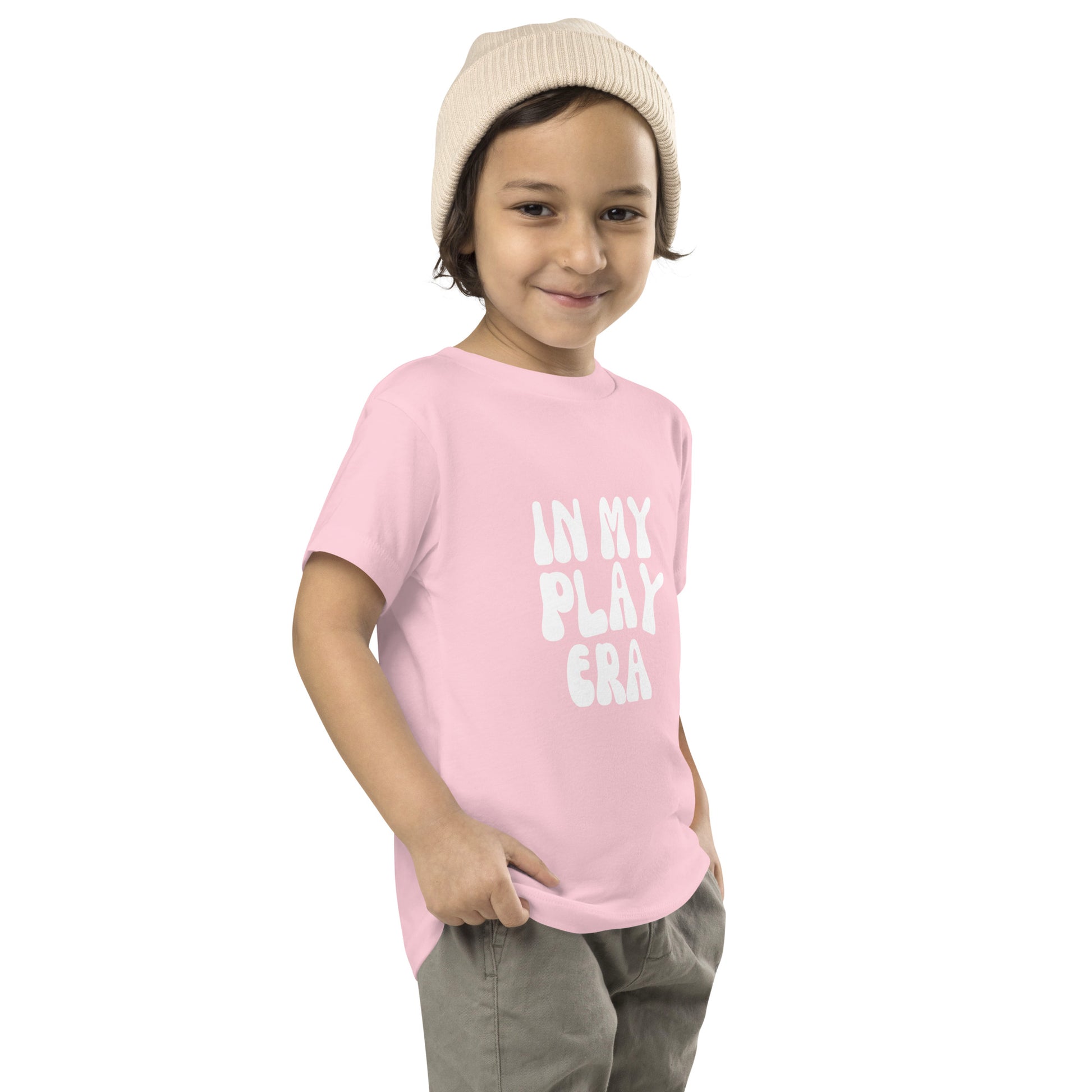 Kids In My Play Era T-Shirt - Fun graphic tee for toddlers and kids, soft cotton, playful design in pink