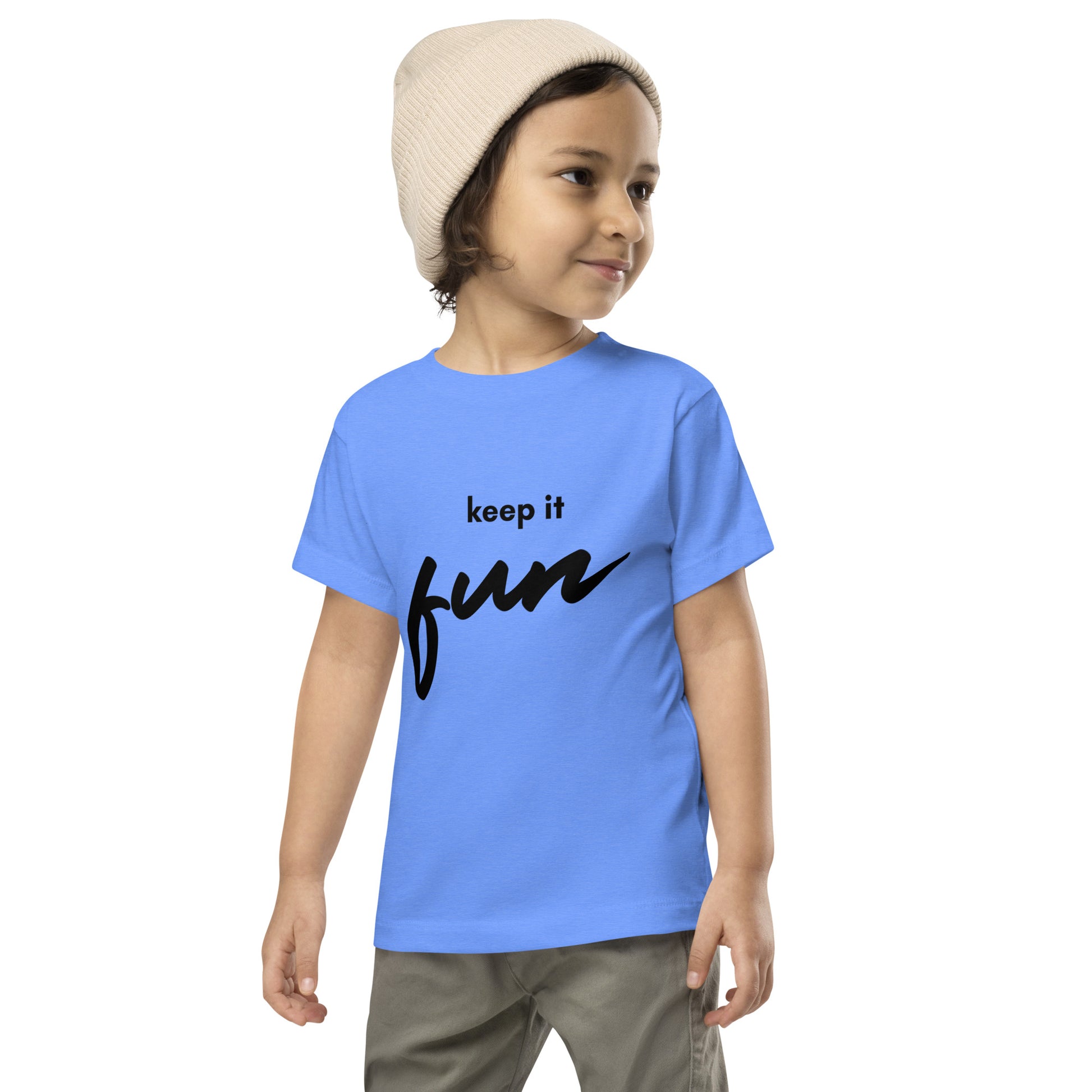 toddler t-shirt with 'Keep It Fun' text design