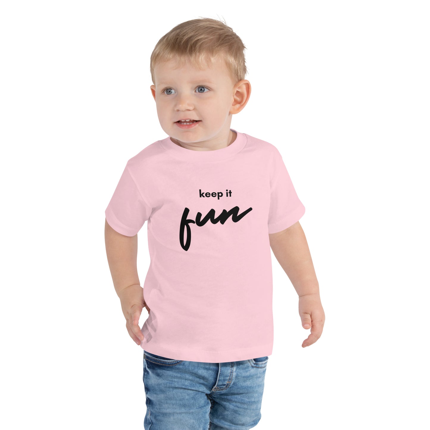 toddler t-shirt with 'Keep It Fun' text design