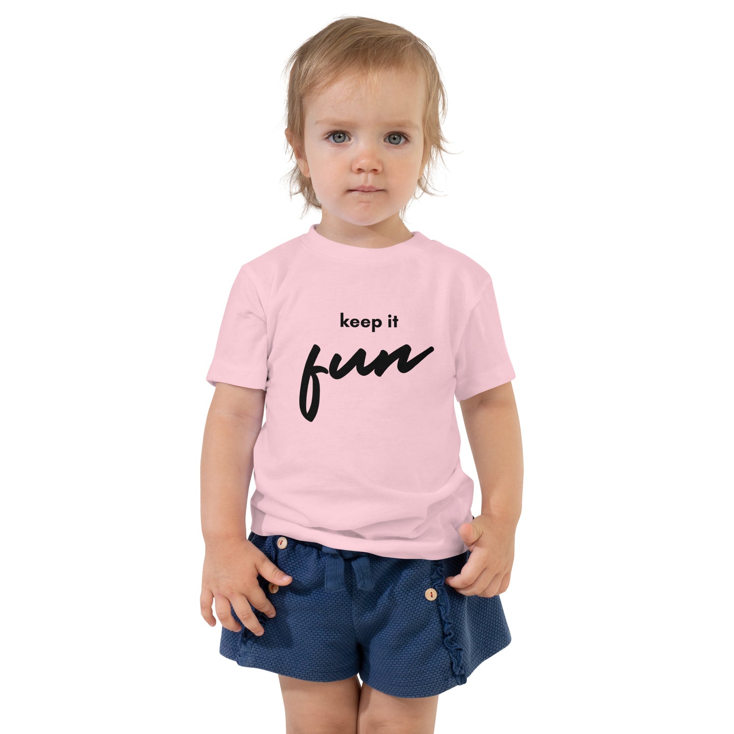 toddler t-shirt with 'Keep It Fun' text design