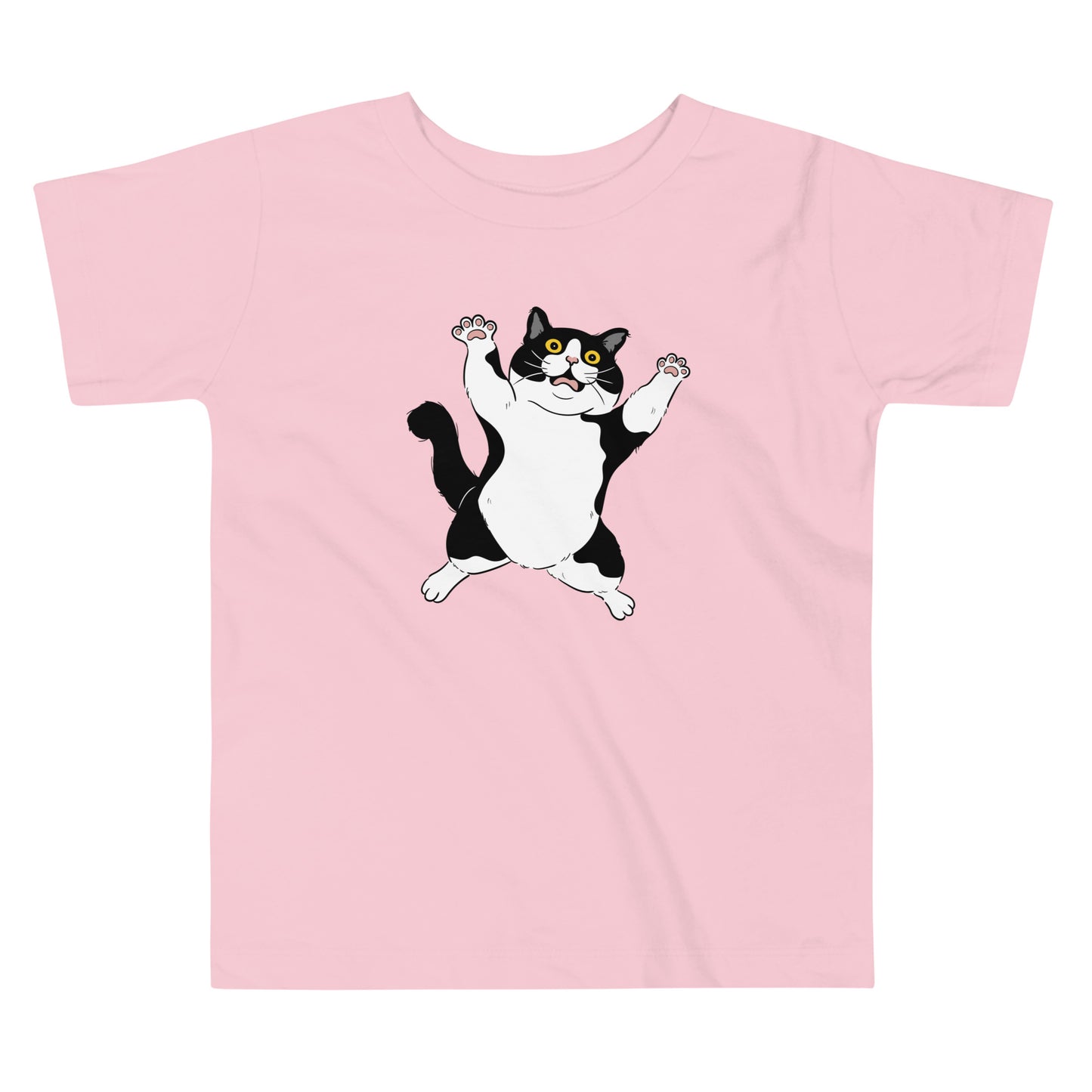 Playful Cat Toddler T-Shirt with fun cartoon cat graphic, soft cotton tee for kids