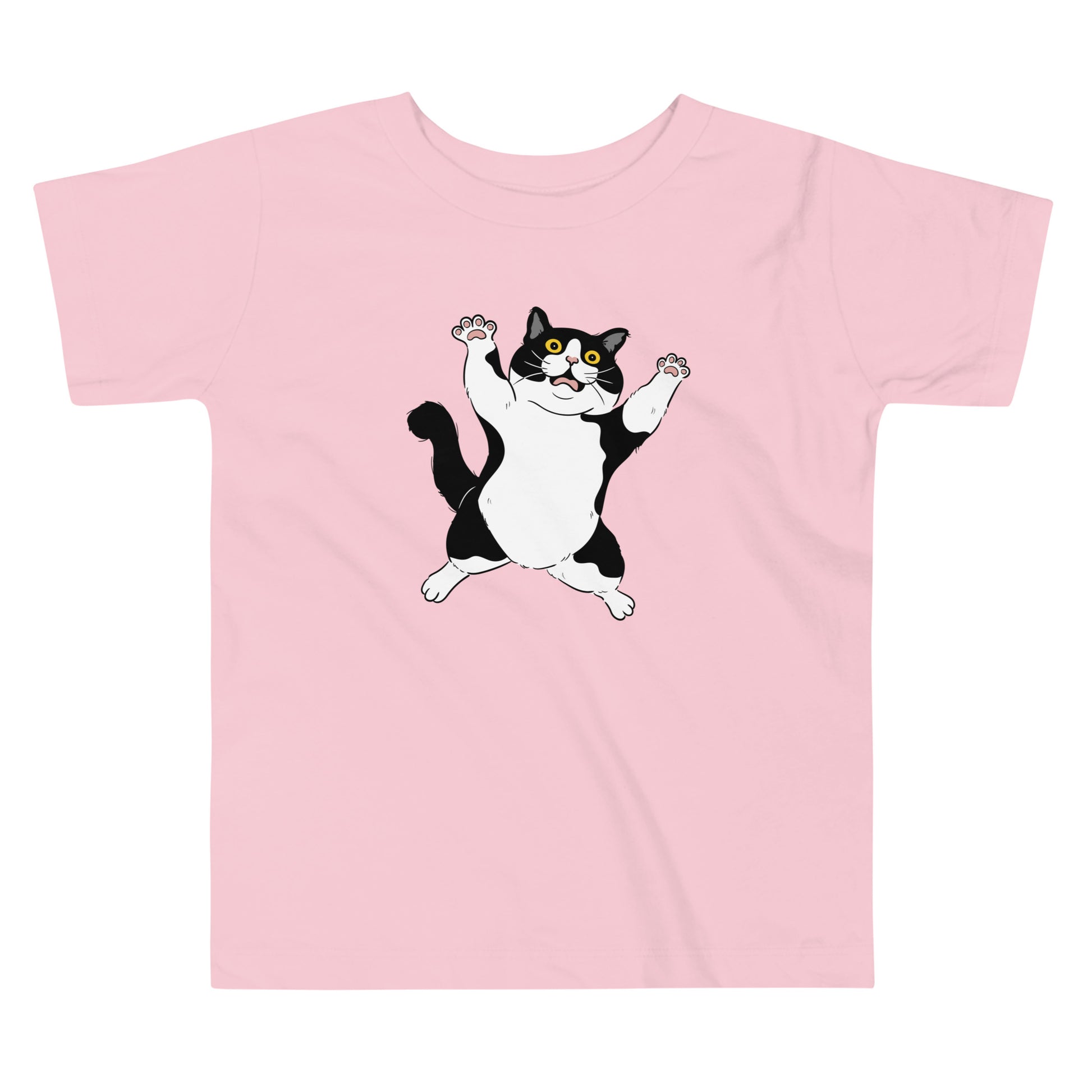 Playful Cat Toddler T-Shirt with fun cartoon cat graphic, soft cotton tee for kids