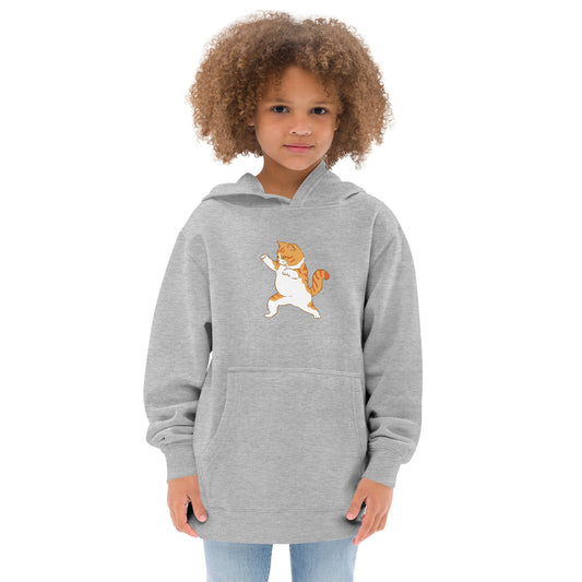 youth hoodie with ninja karate cat graphic design