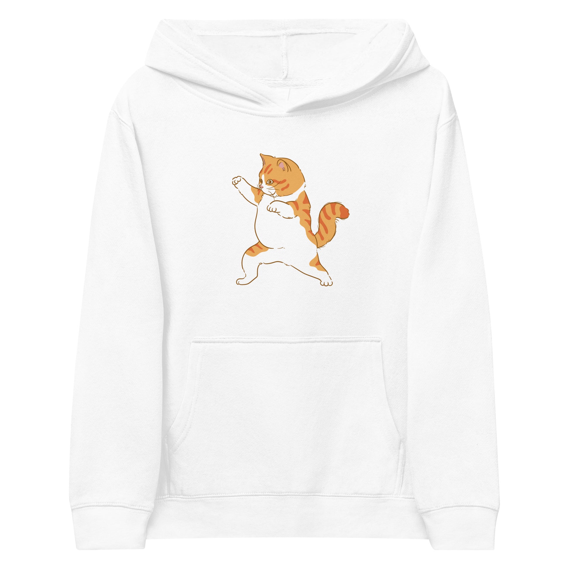 youth hoodie with ninja karate cat graphic design