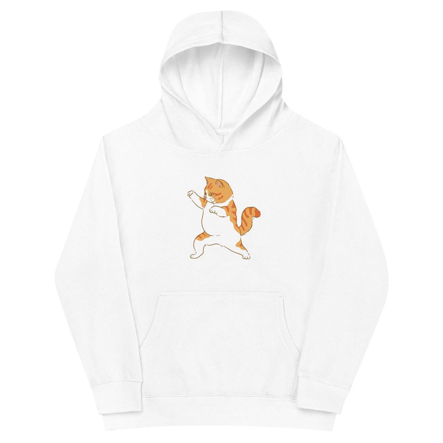 youth hoodie with ninja karate cat graphic design
